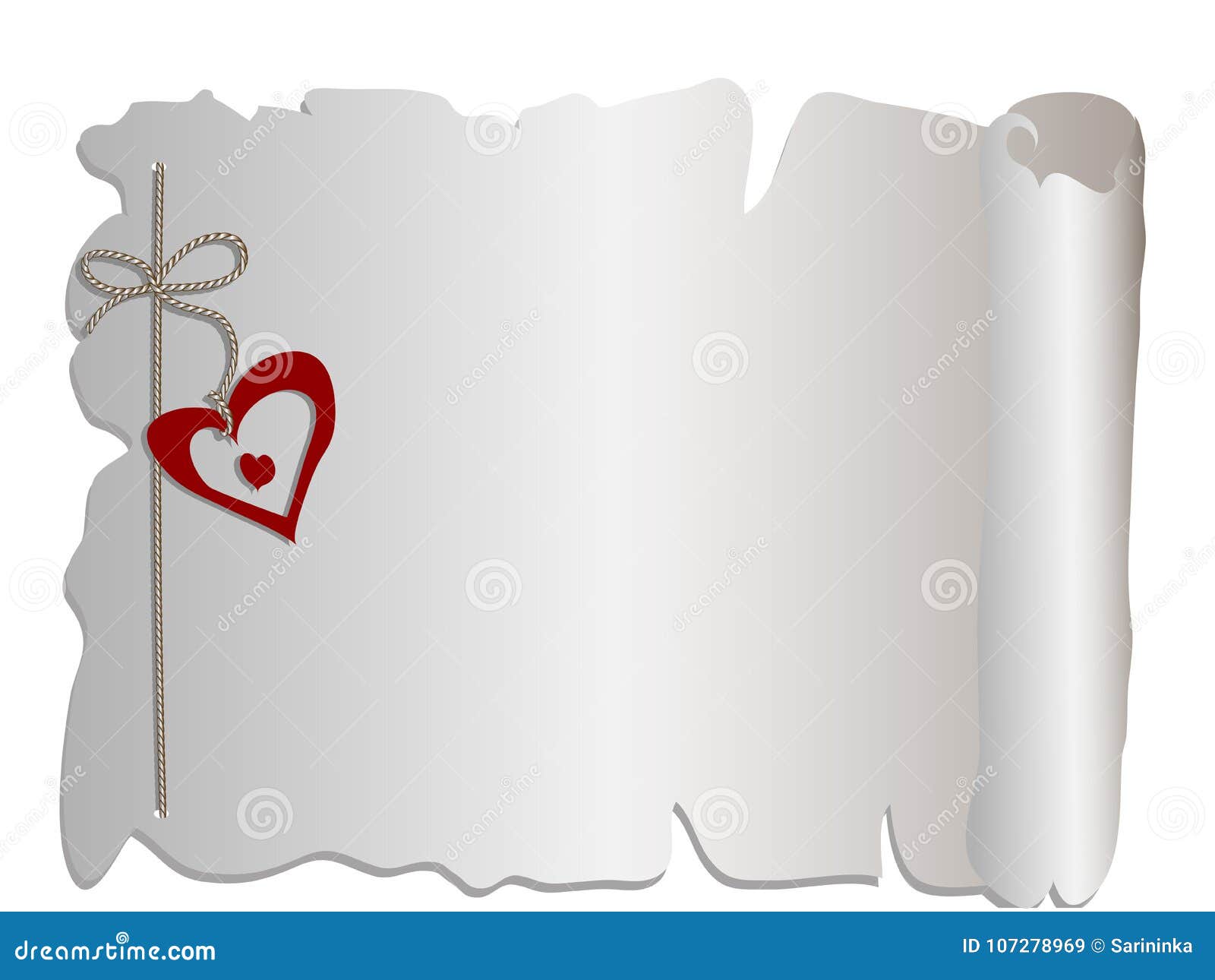 Parchment with heart stock vector. Illustration of design 107278969
