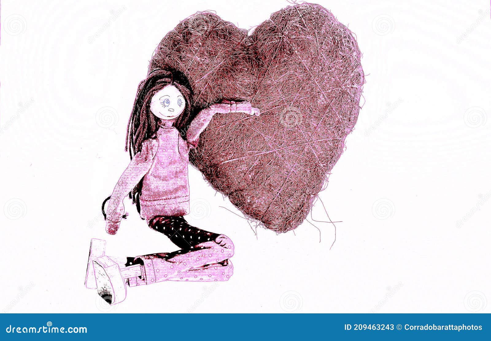 the girl resting on the heart