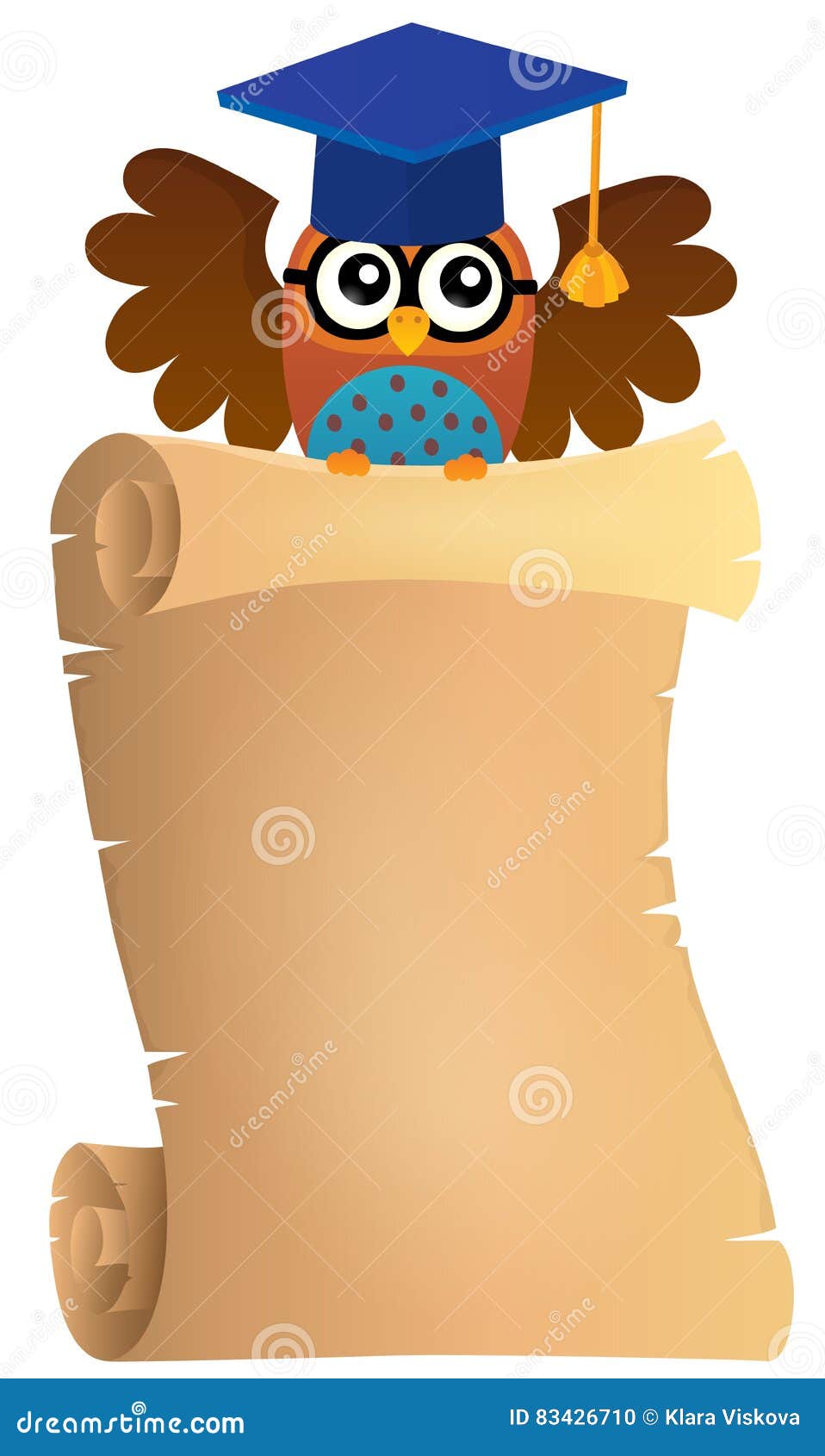 Parchment with School Owl Theme 1 Stock Vector Illustration of wings