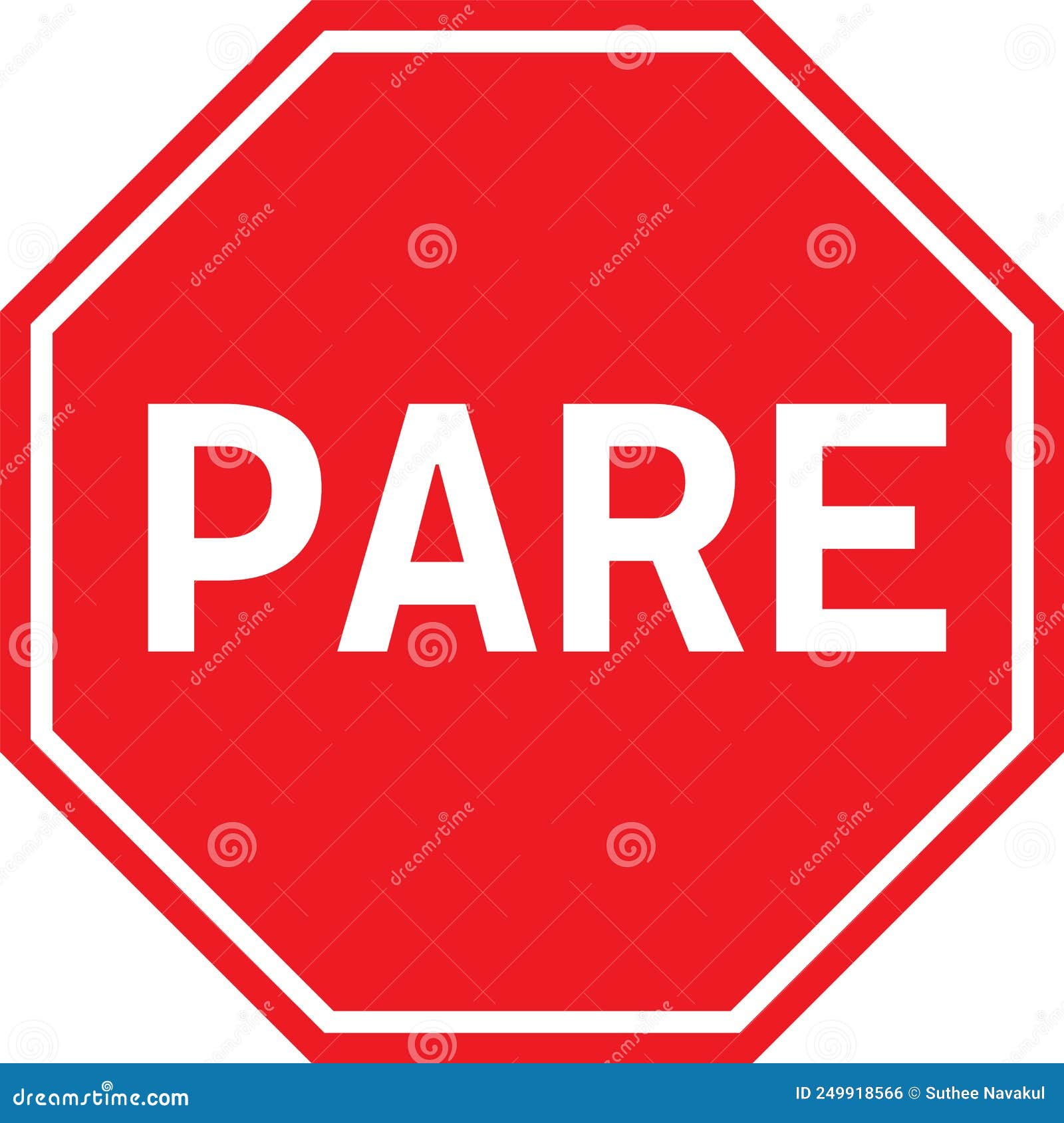 Pare Le Panneau De Signalisation Sur Fond Blanc. Signe D'arrêt De