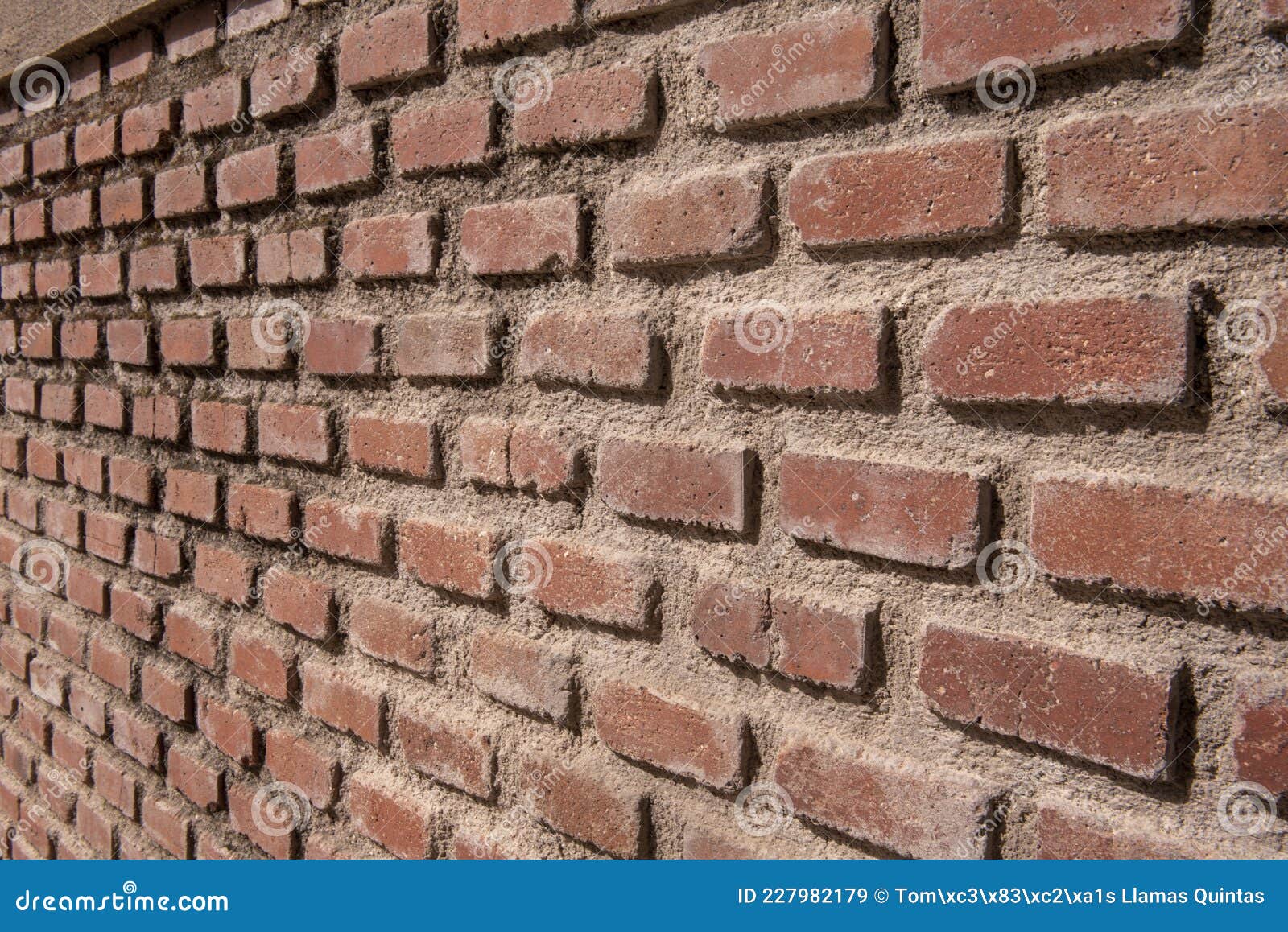 brick wall with vanishing point.  clay bricks texture background