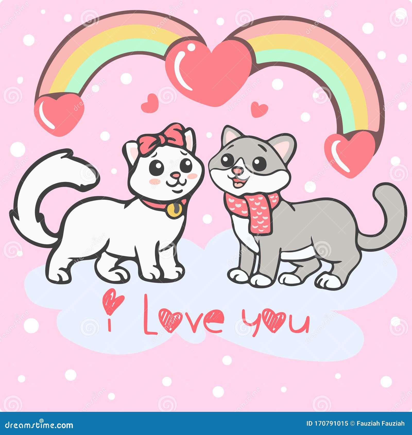 Pareja De Amor Por Los Lindos Gatos De Dibujos Animados Ilustración del  Vector - Ilustración de sonrisa, mascota: 170791015