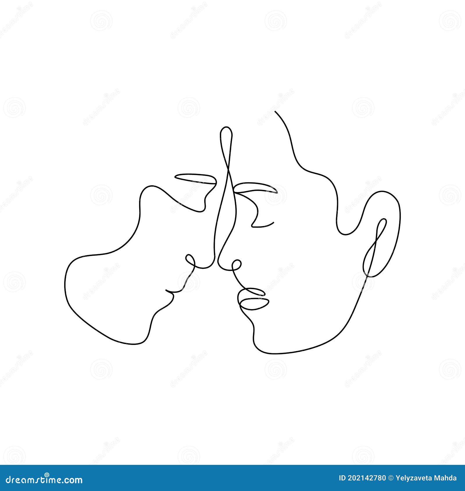 Pareja De Amor De Una Línea. Dibujo De Línea Continua Abstracta Hombre  Mujer Siluetas Artístico Afiche Tarjeta De Saludo Mínima. I Ilustración del  Vector - Ilustración de amantes, hombre: 202142780