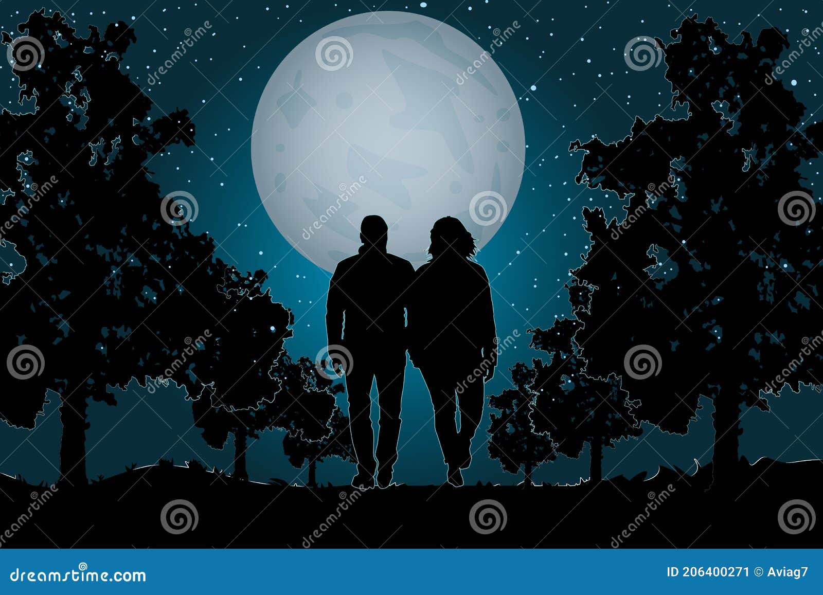 Pareja Enamorada Caminando a La Luz De La Luna. Pareja Caminando Juntos En El Parque. Ilustración del Vector - Ilustración de concepto, parque: 206400271 Pareja Enamorada Caminando a La Luz De La Luna. Pareja Caminando Juntos En El Parque. Ilustración del Vector - Ilustración de concepto, parque: 206400271