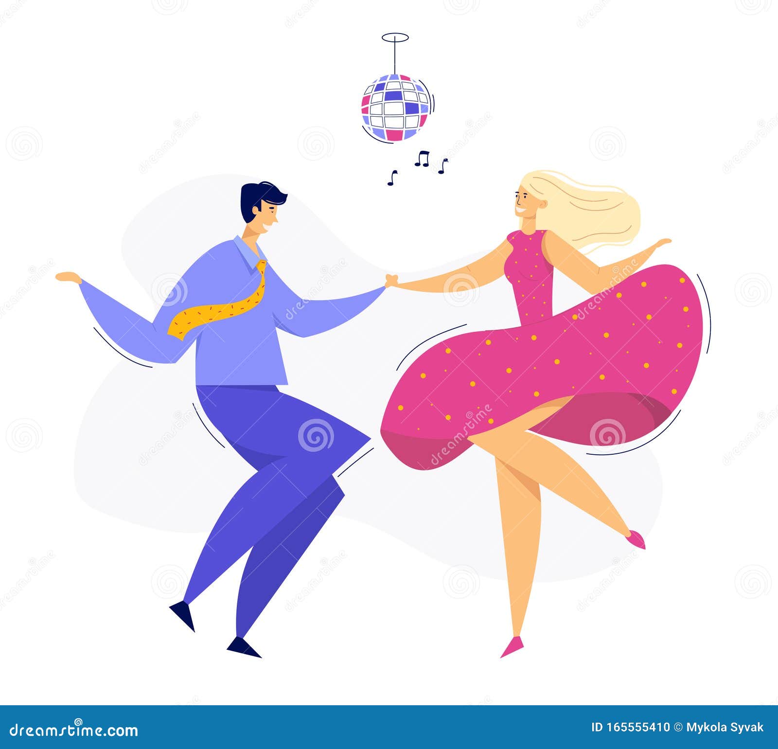 Pareja Joven Bailando Swing, Rock, Pop Fiesta Discoteca Night Club Con  Bailarinas Y Bailarinas Ilustración del Vector - Ilustración de partido,  funcionamiento: 165555410