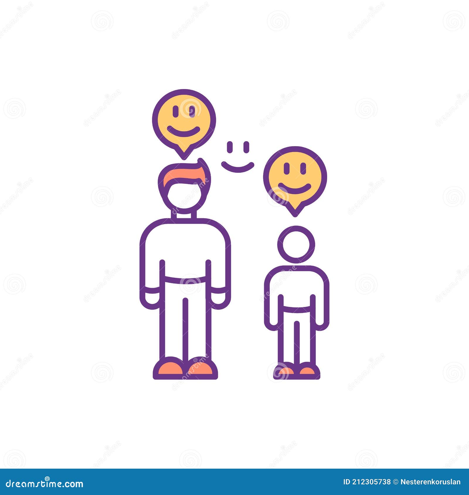 Parent Child Bond Rgb Color Icon Stock Vector Illustration Of Together Parenthood