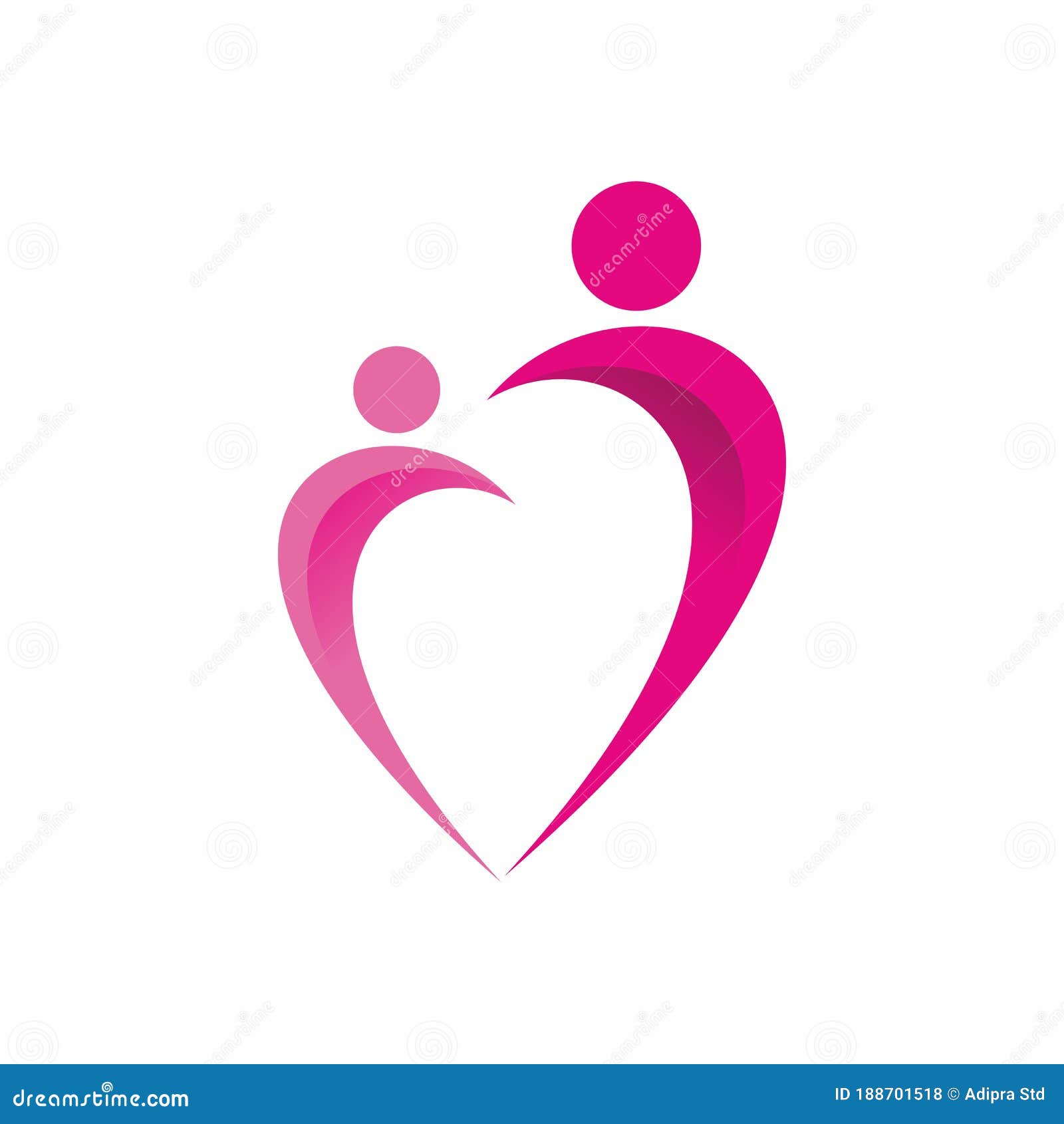 Parent Love Symbol Icon Pink Colors Stock Vector - Illustration of kids ...