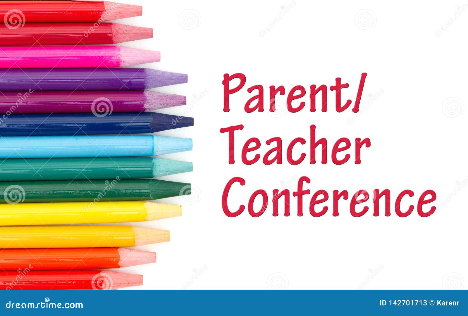 parent teacher conference message with colored watercolor pencils