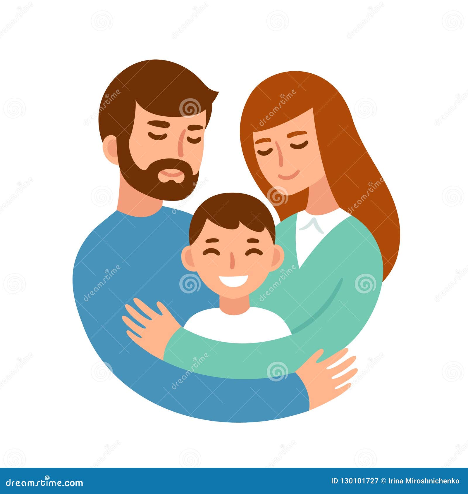 Family Hugging Clip Art