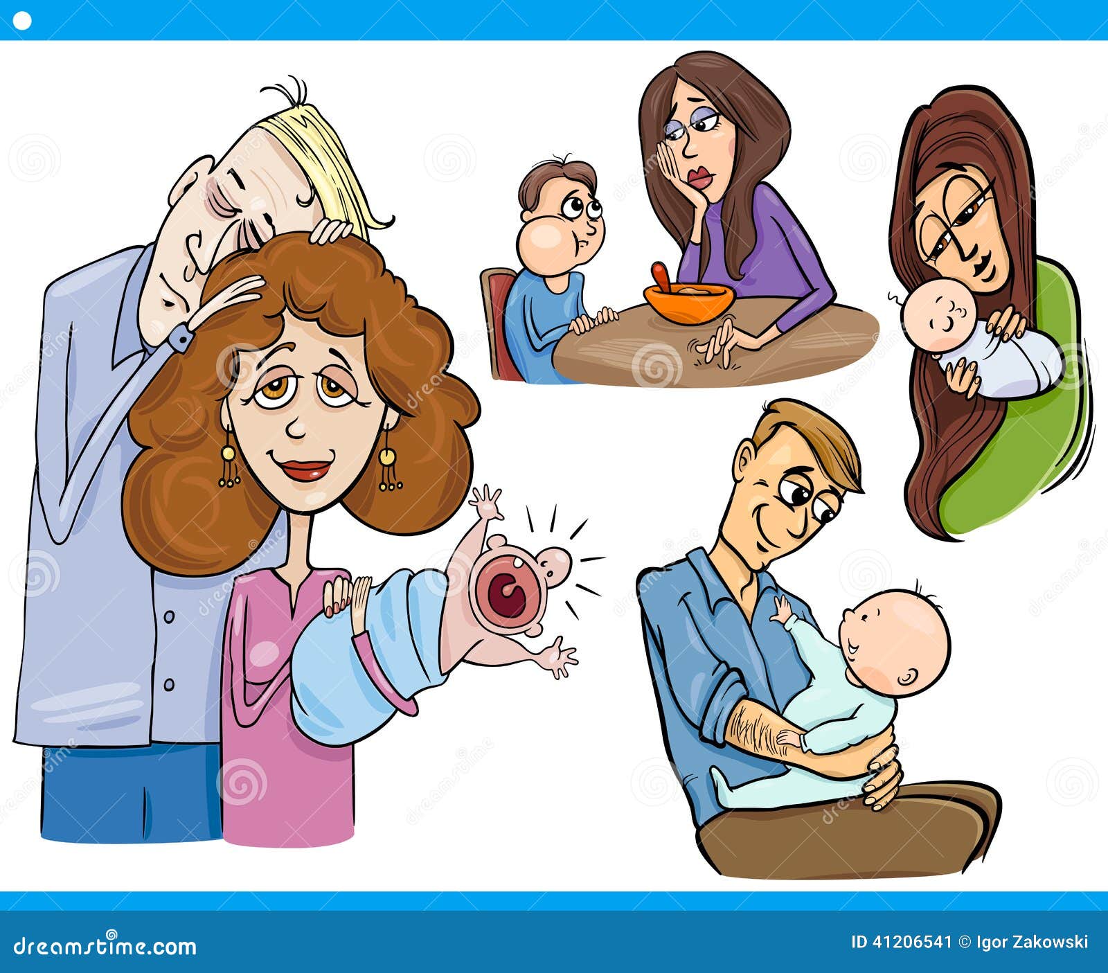 Parents And Kids Cartoon Set Stock Vector - Image: 41206541