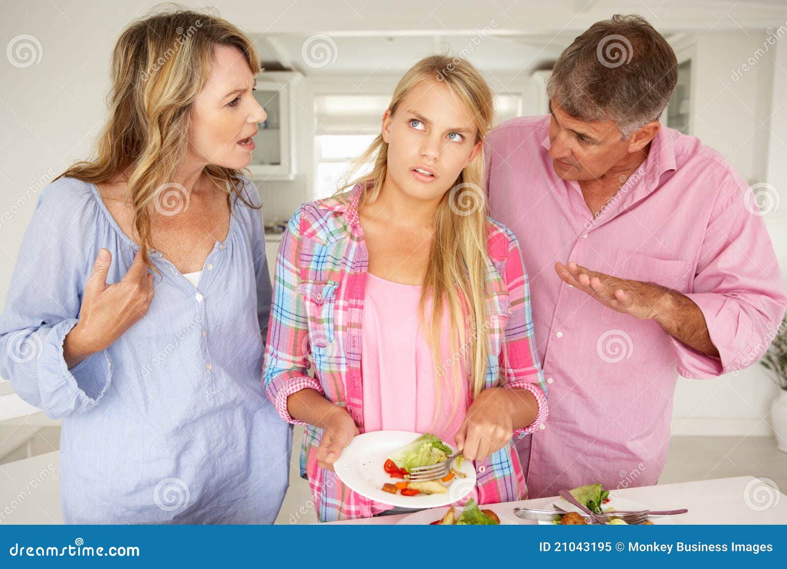 parents making teenage daughter do chores