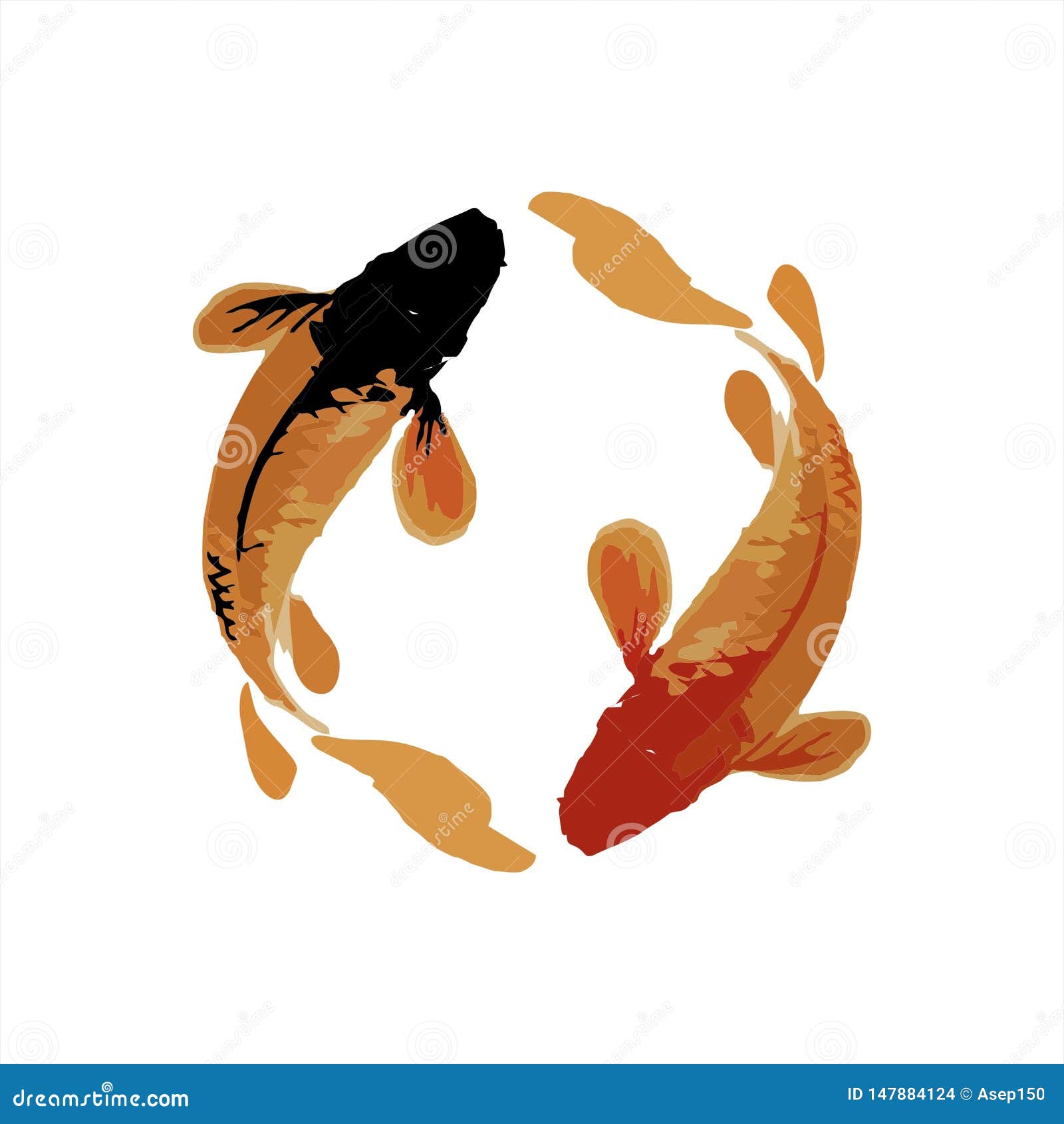 Modelo de facebook com conceito de peixe koi, estilo aquarela.