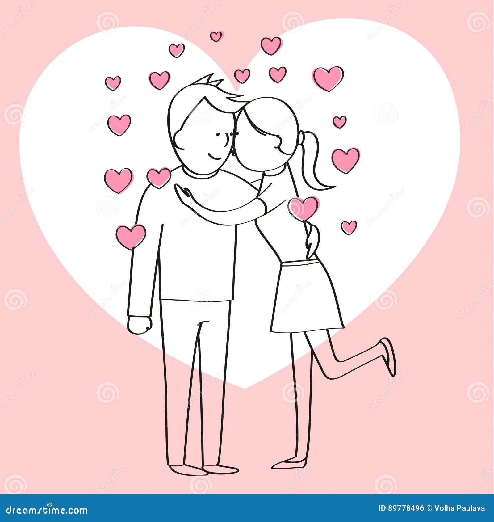 Pares En El Amor, Personaje De Dibujos Animados Stock de ilustración -  Ilustración de muchacha, hombre: 89778496