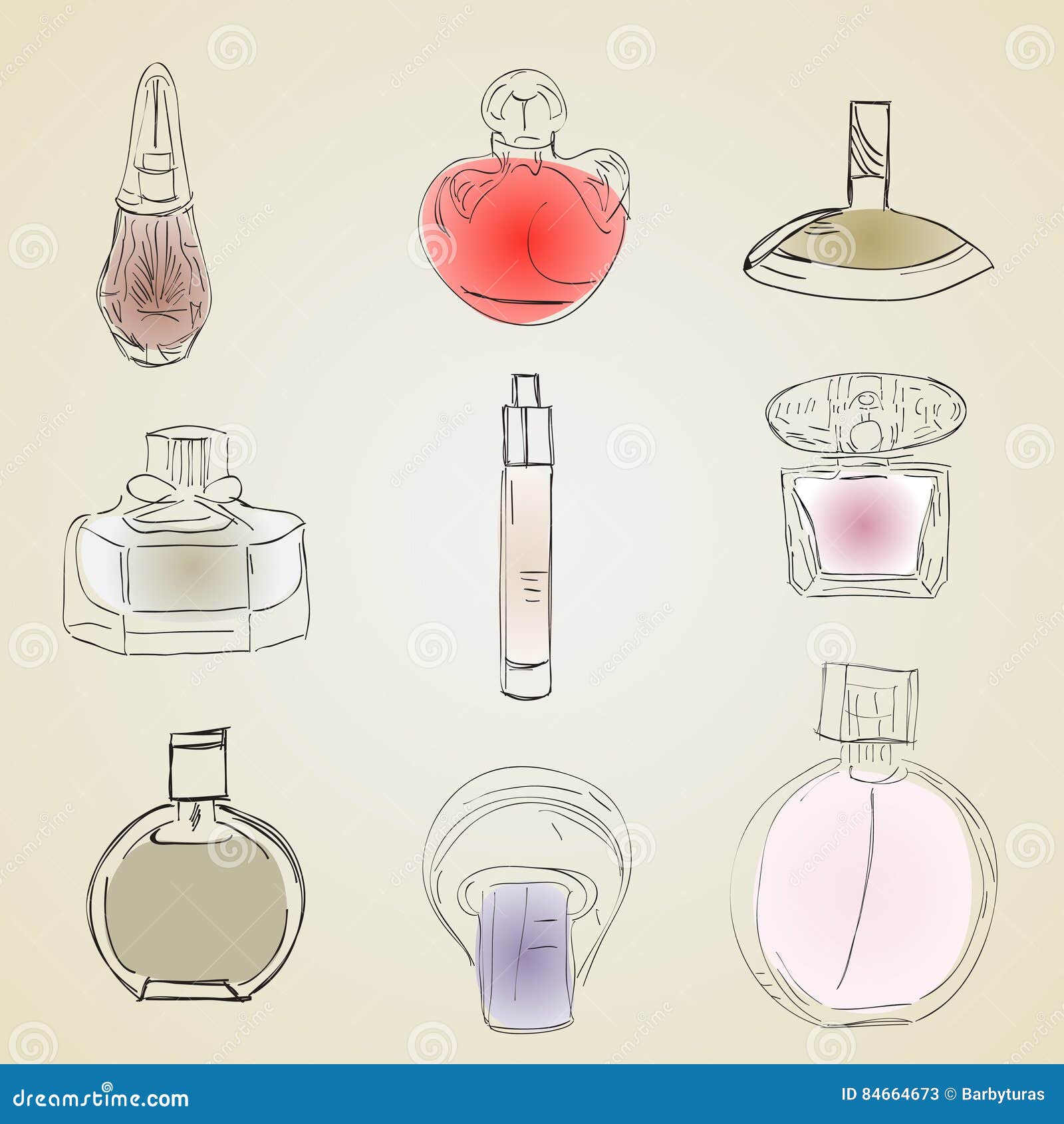 Drawing perfume bottle Royalty Free Vector Image