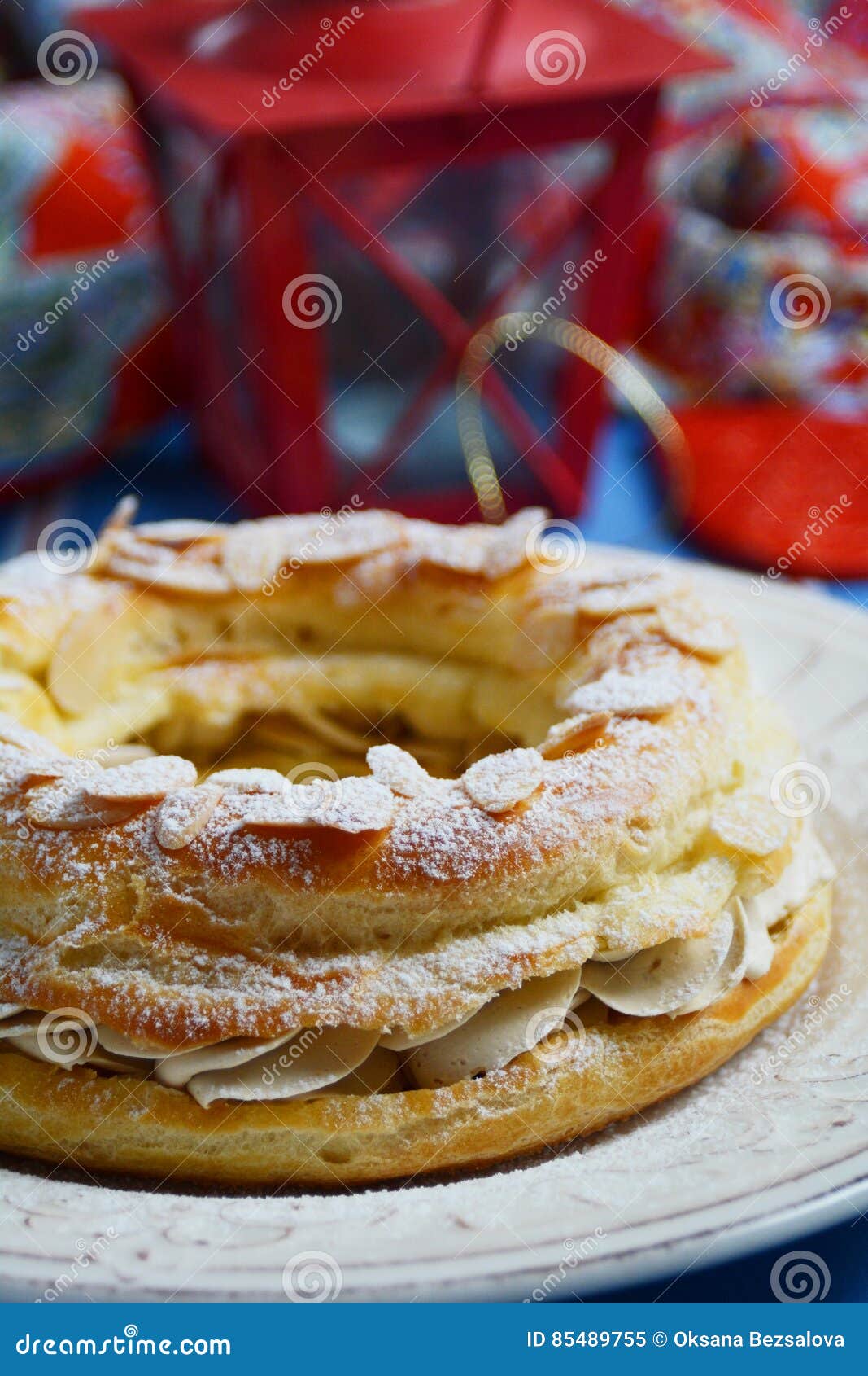 ParisBrest pastry stock image. Image of piping, pastry 85489755