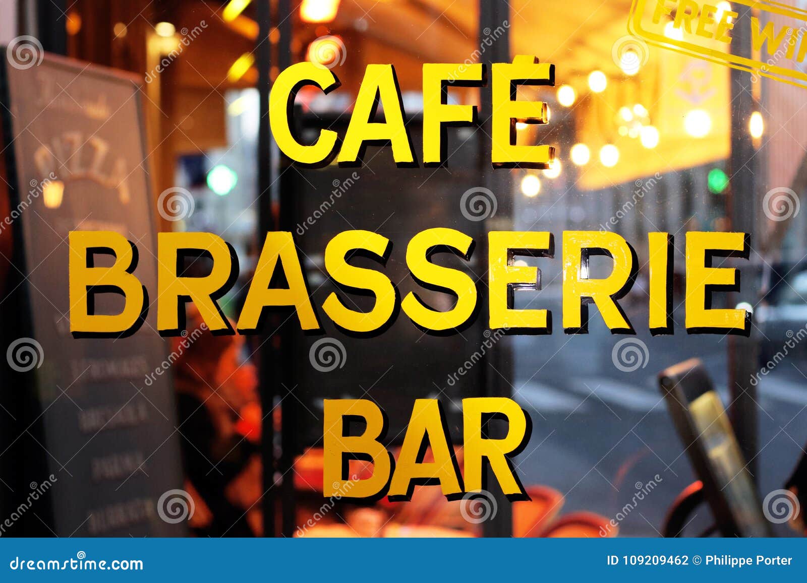 paris cafe bar sign brasserie