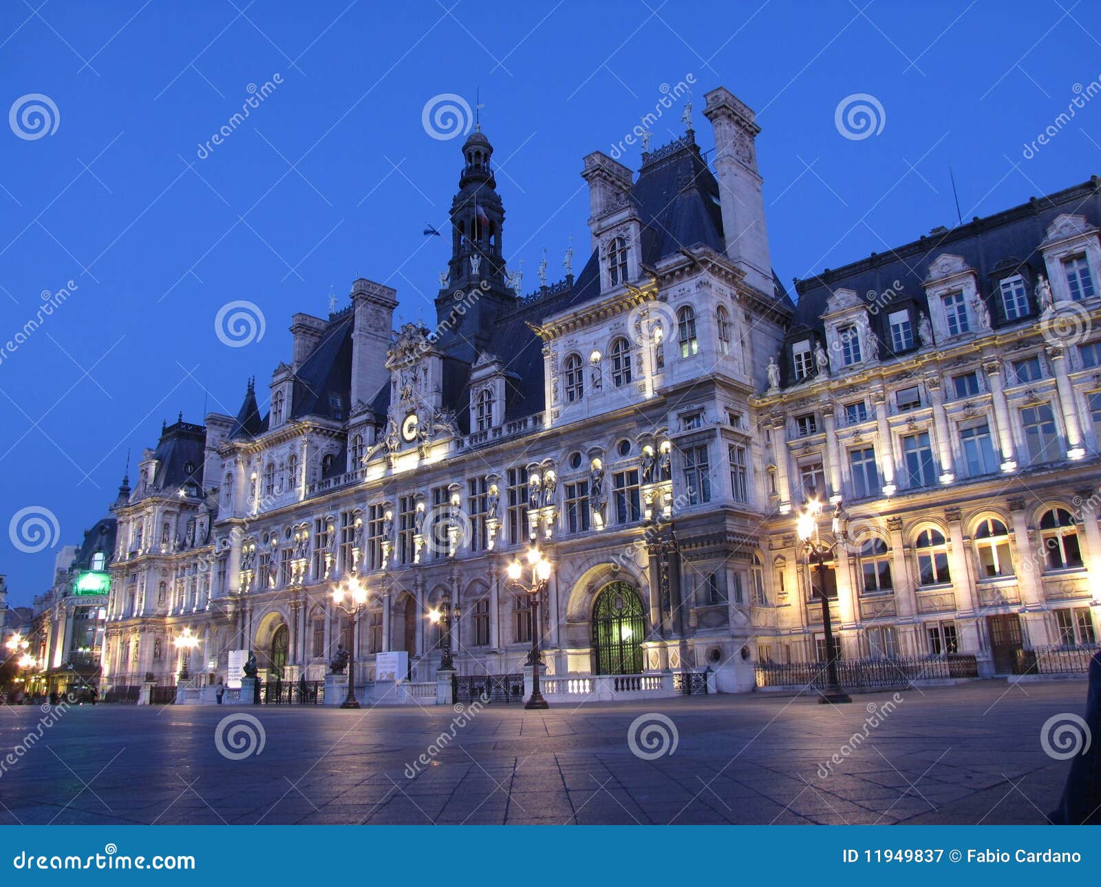 Paris city hall stock image. Image of scene, exterior - 11949837