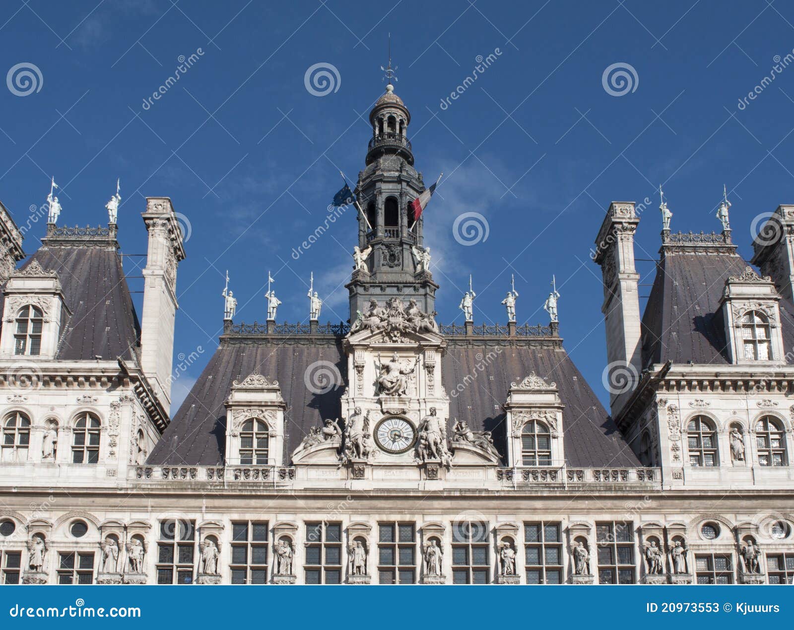 Paris City Hall (Hotel De Ville), Paris, France Stock Image - Image of ...