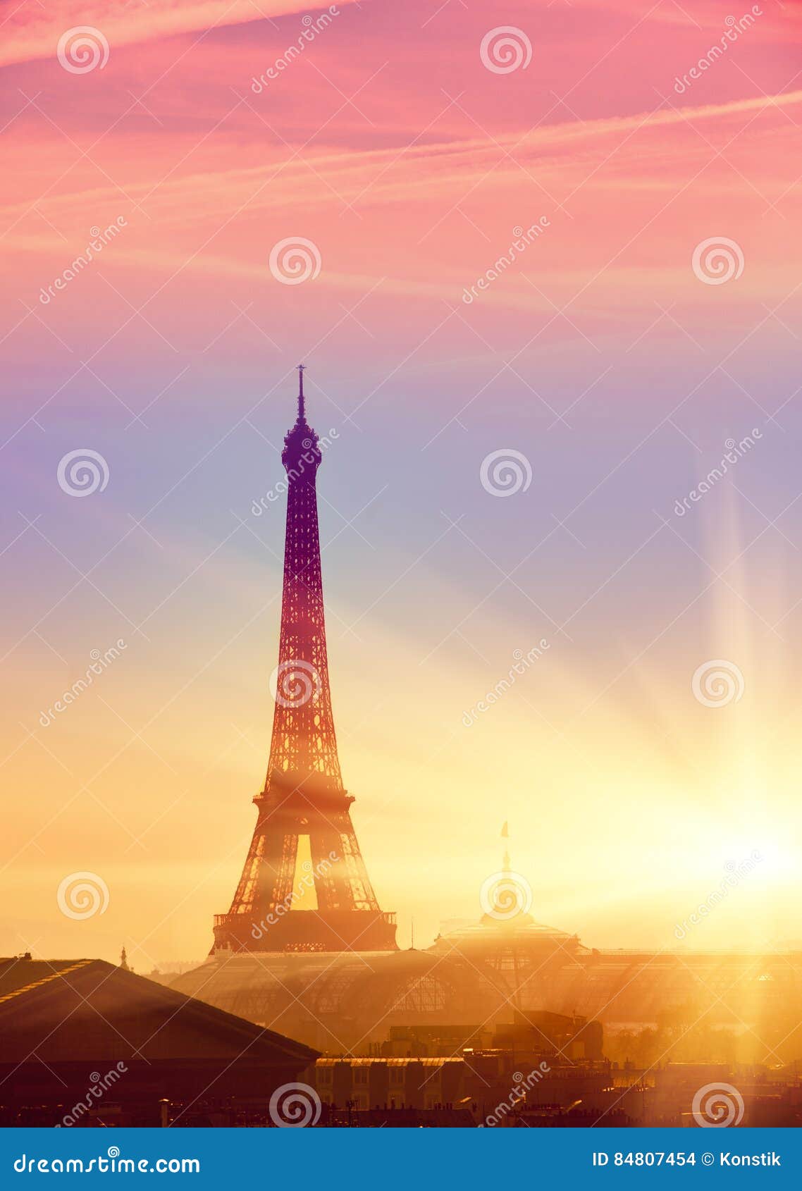 Paris. Eiffel Tower during a Sunset Stock Photo Image of paris