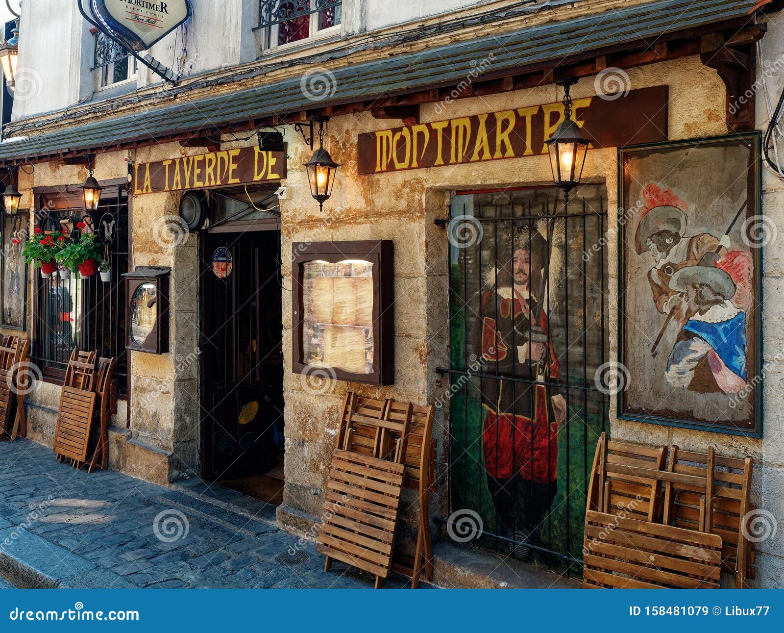 Vintage Tavern in Montmartre Paris France Editorial Stock Image - Image