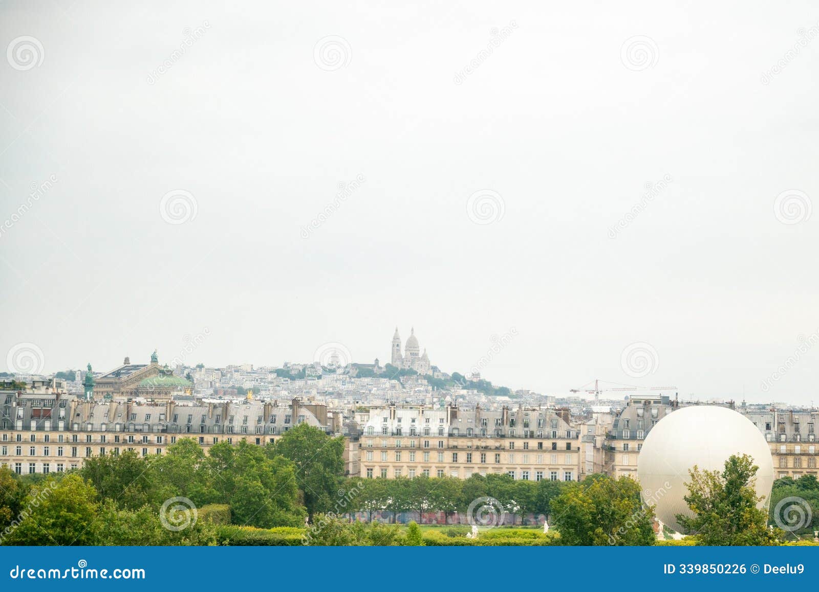 panorama of the city from musee d'orsay in paris, france