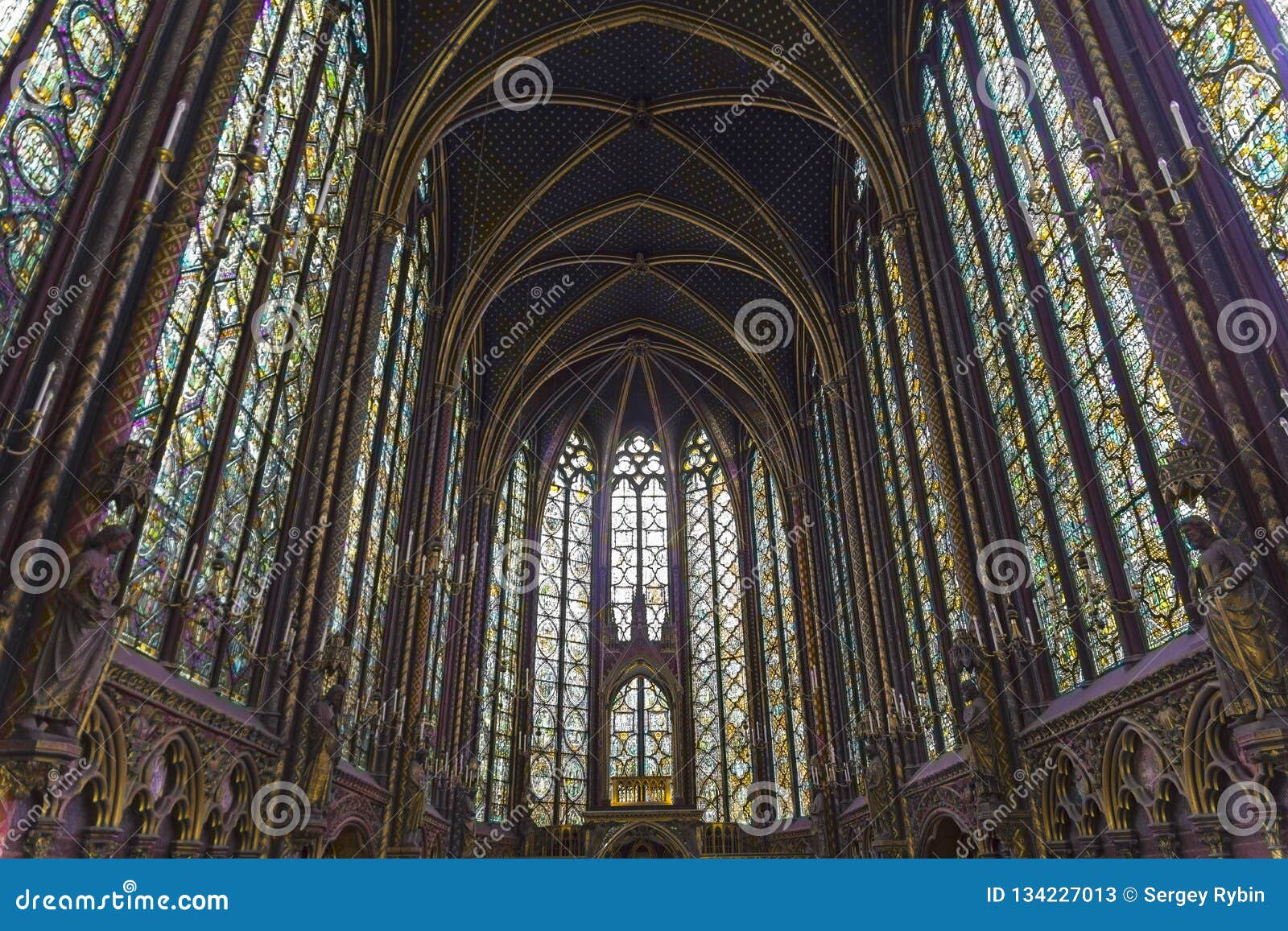 The Interior Of Sainte Chapelle Editorial Stock Photo