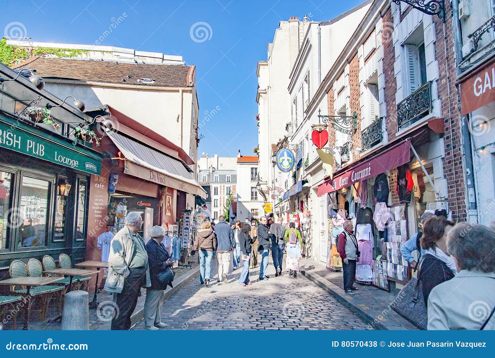 PARIS FRANCE, Circa April 2016. Street of the Chevalier De La Barre in ...