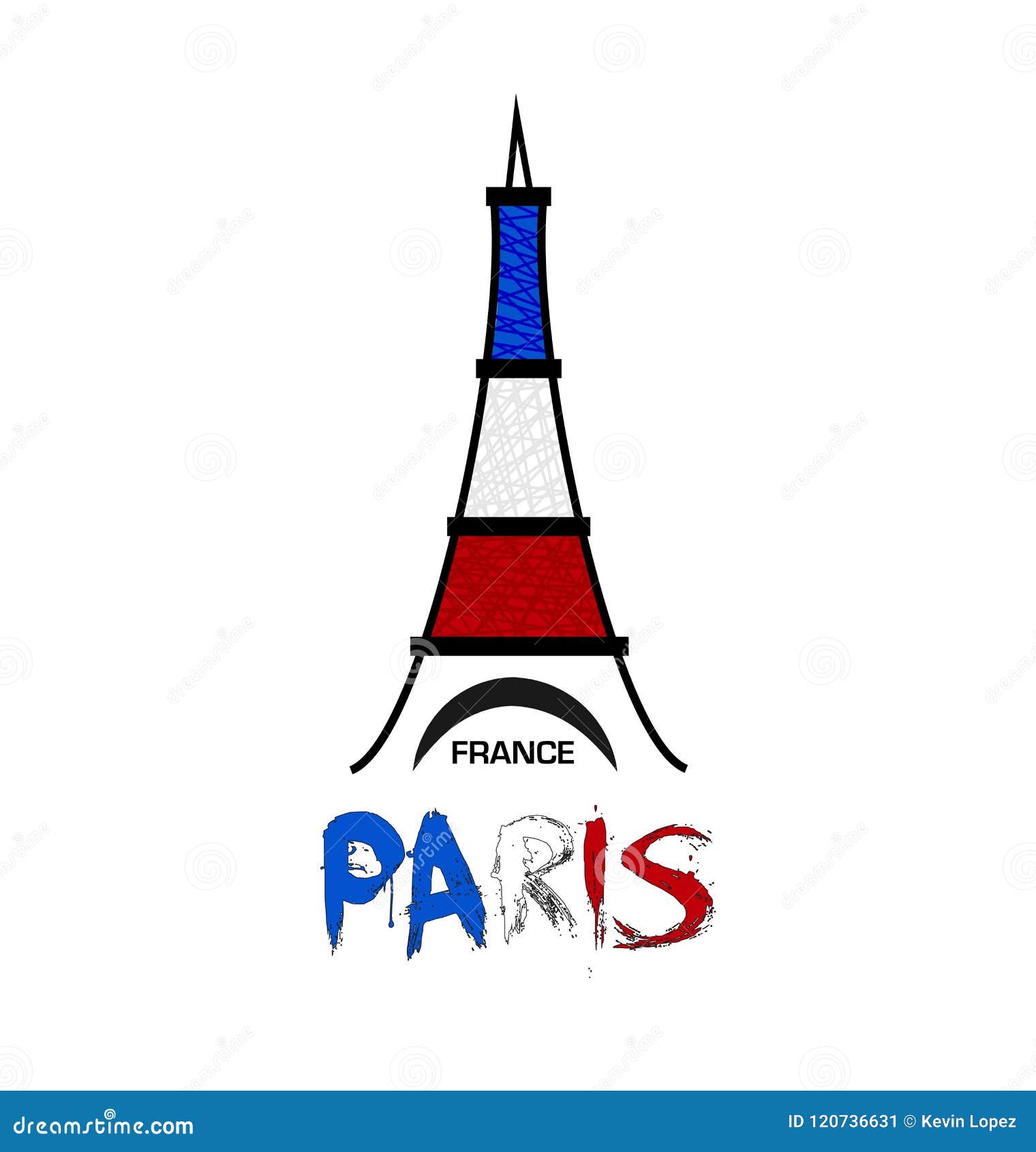 Paris France, Eiffel Tower, Vector Icon Stock Vector - Illustration of ...