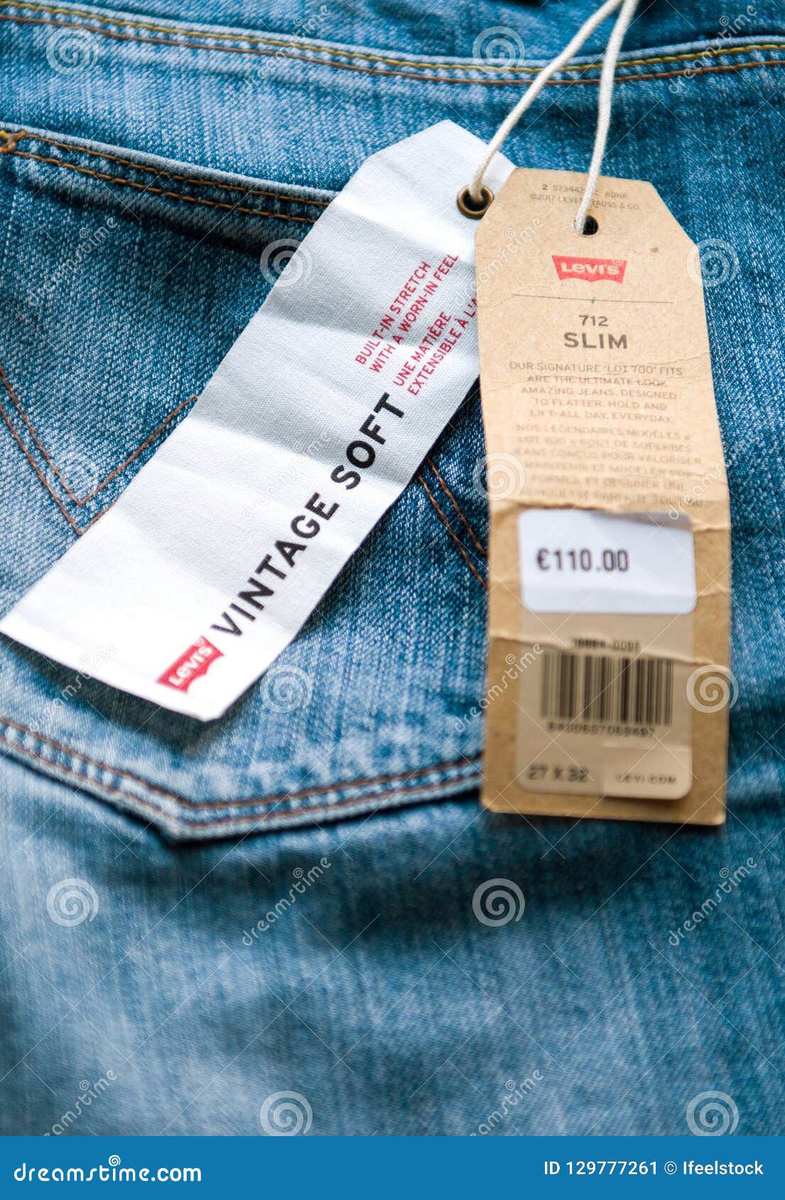 Levi`s Jeans Denim Pants on Wooden Table Editorial Photo - Image of design,  emblem: 129777261