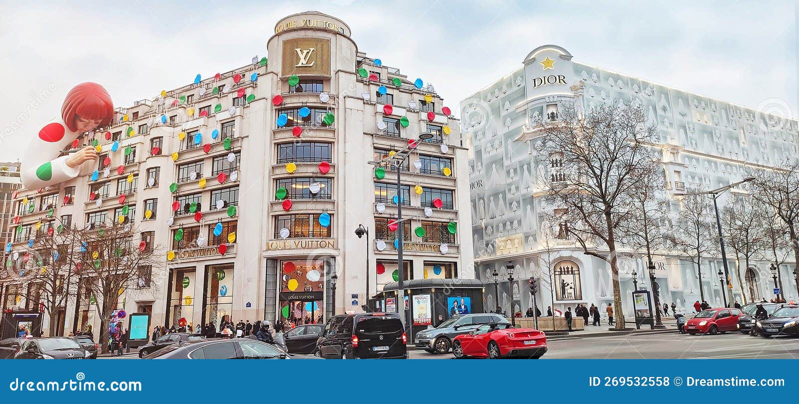 Paris, France - January 31, 2023. Exterior of a Louis Vuitton and Dior  Store on the Champs-Elysees. Editorial Stock Photo - Image of tourism,  travel: 269532558