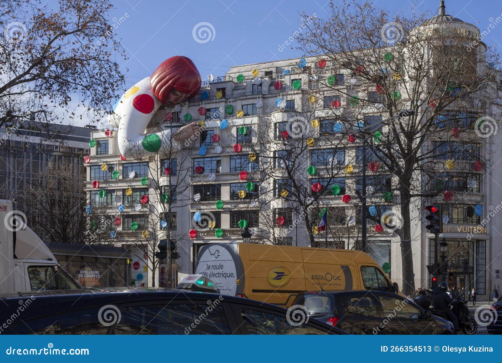 PARIS, FRANCE - January 13, 2023: Yayoi Kusama X Louis Vuitton