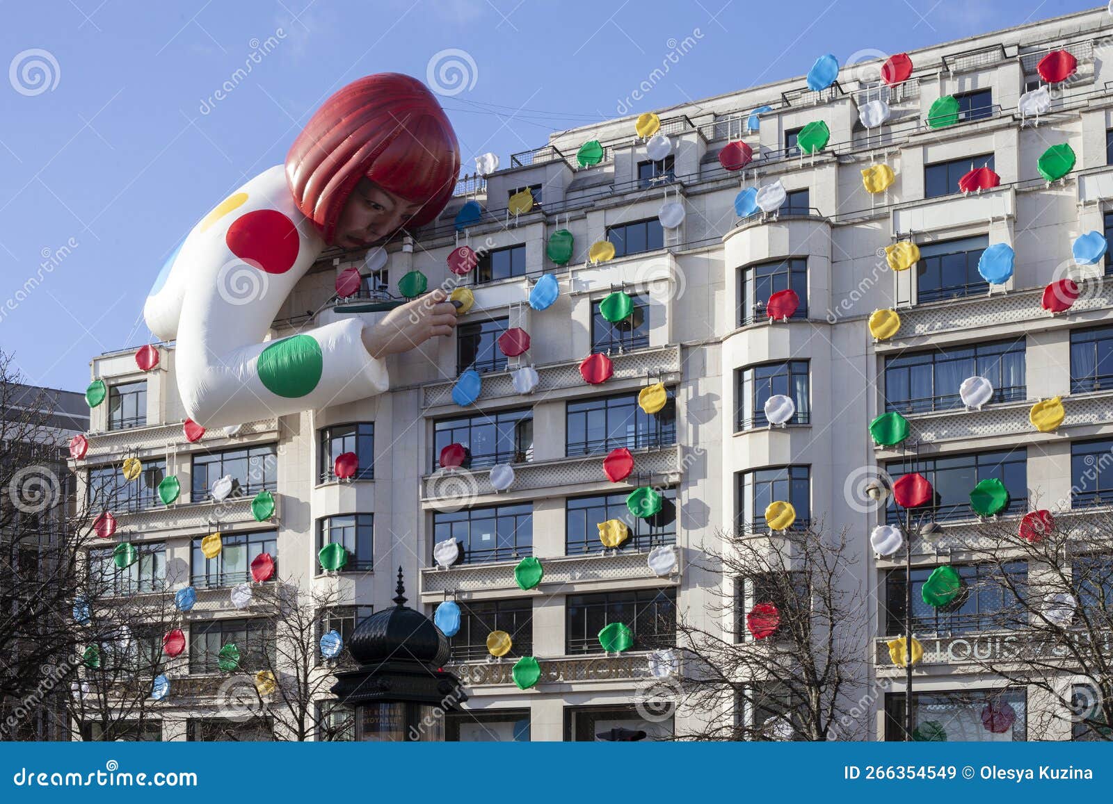 PARIS, FRANCE - January 13, 2023: Yayoi Kusama X Louis Vuitton