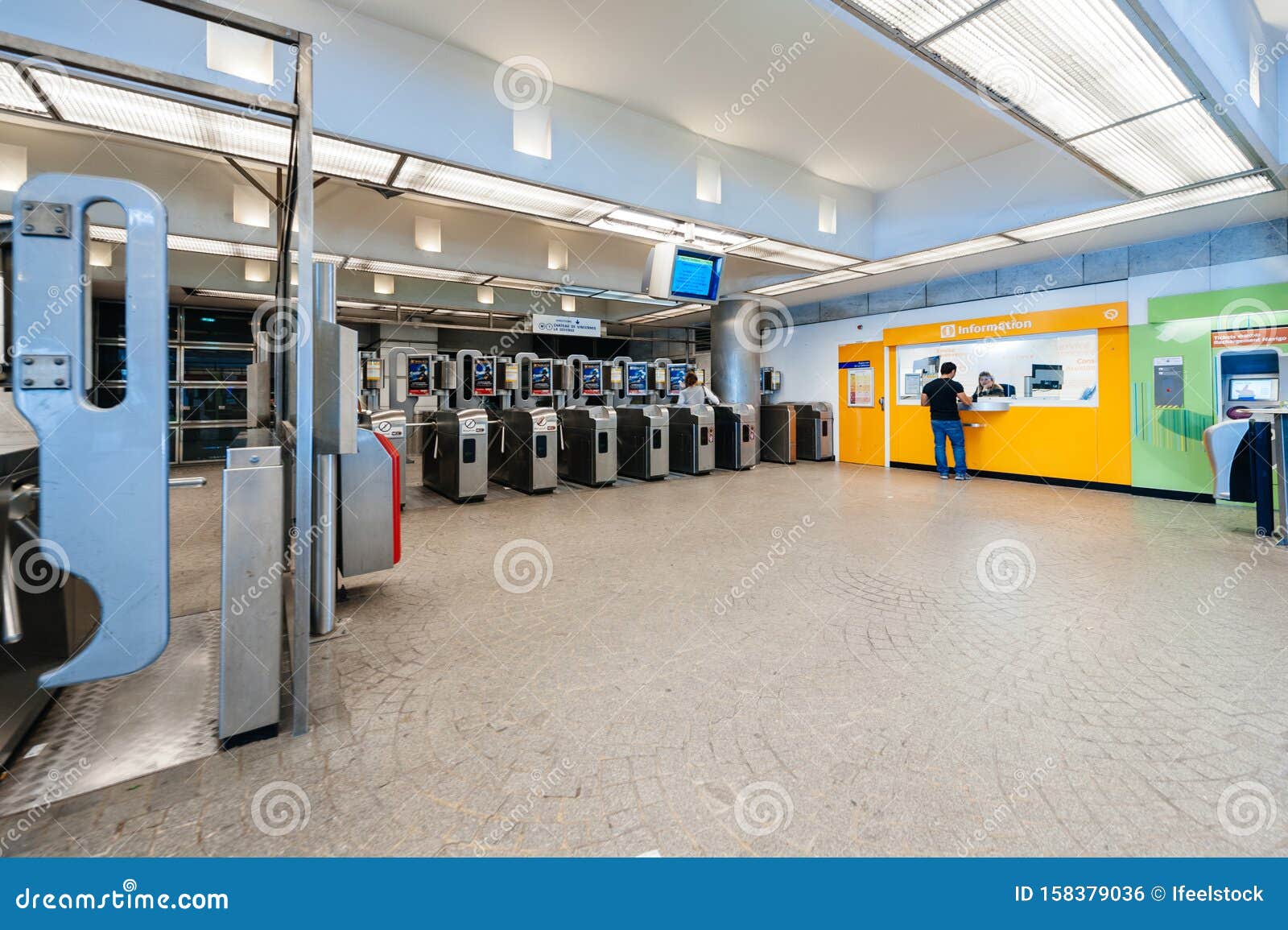 Empty Underground Metro Station With Single Man Editorial Photo