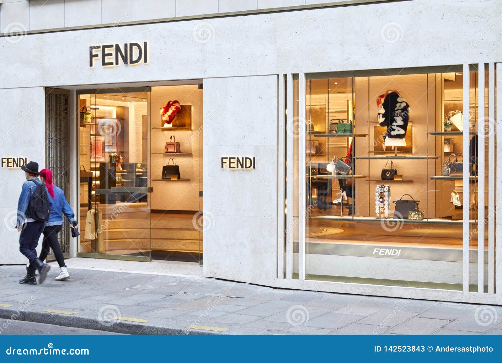 Fendi Fashion Luxury Store in Paris, People Passing, France Editorial ...