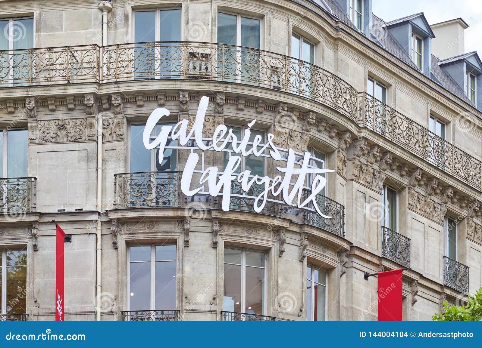 Galeries Lafayette Luxury Department Store Sign in Paris, France ...