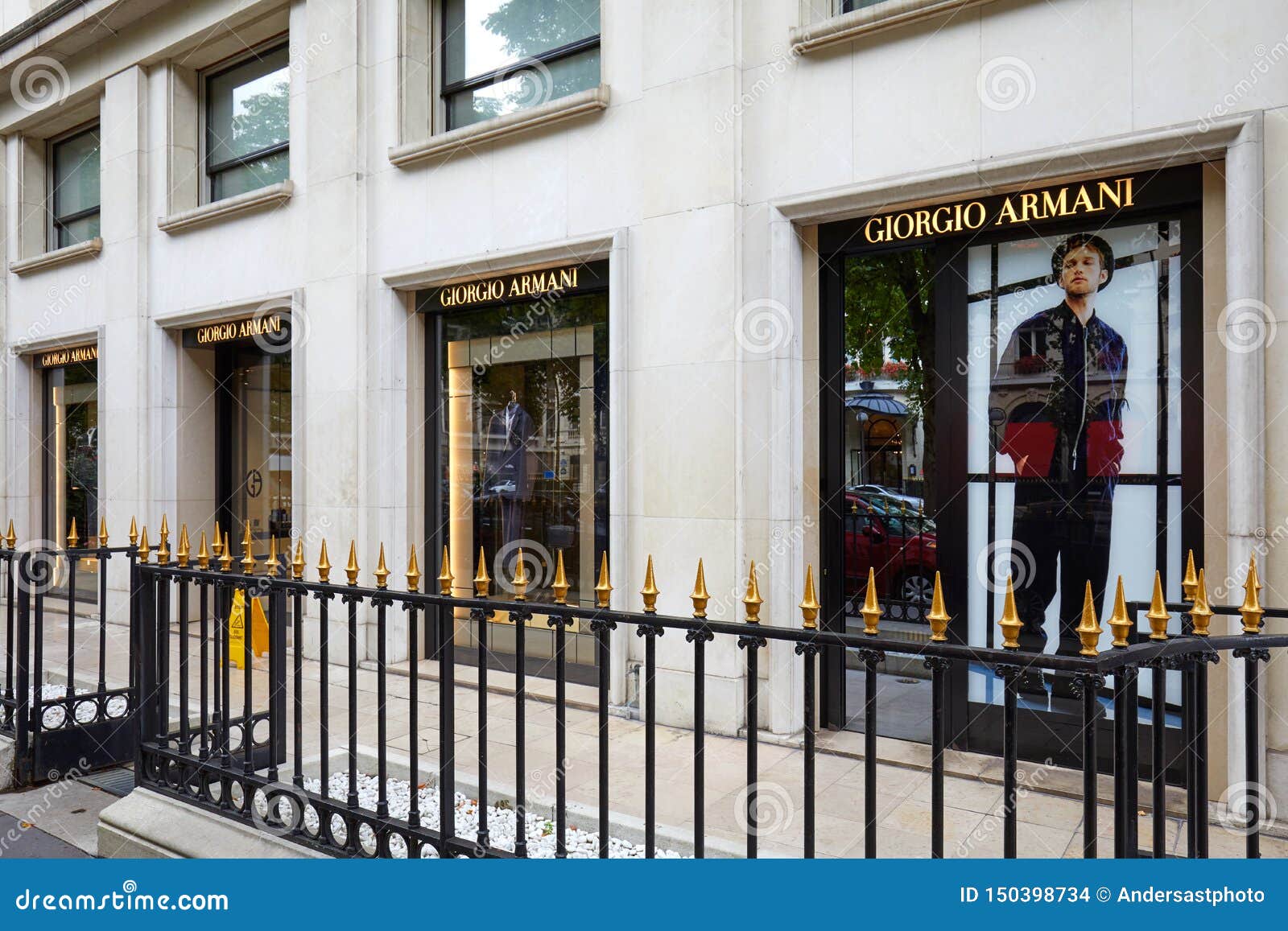 Giorgio Armani fashion luxury store in avenue Montaigne in Paris