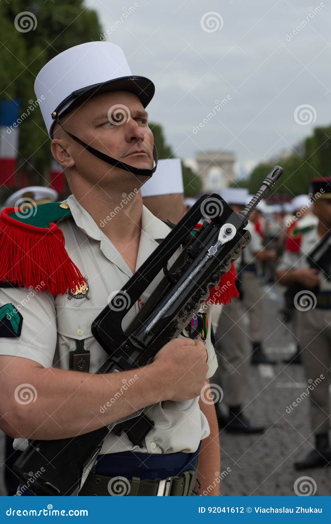 Paris. France. July 14, 2012. the Legionnaire Takes Part in the Parade ...