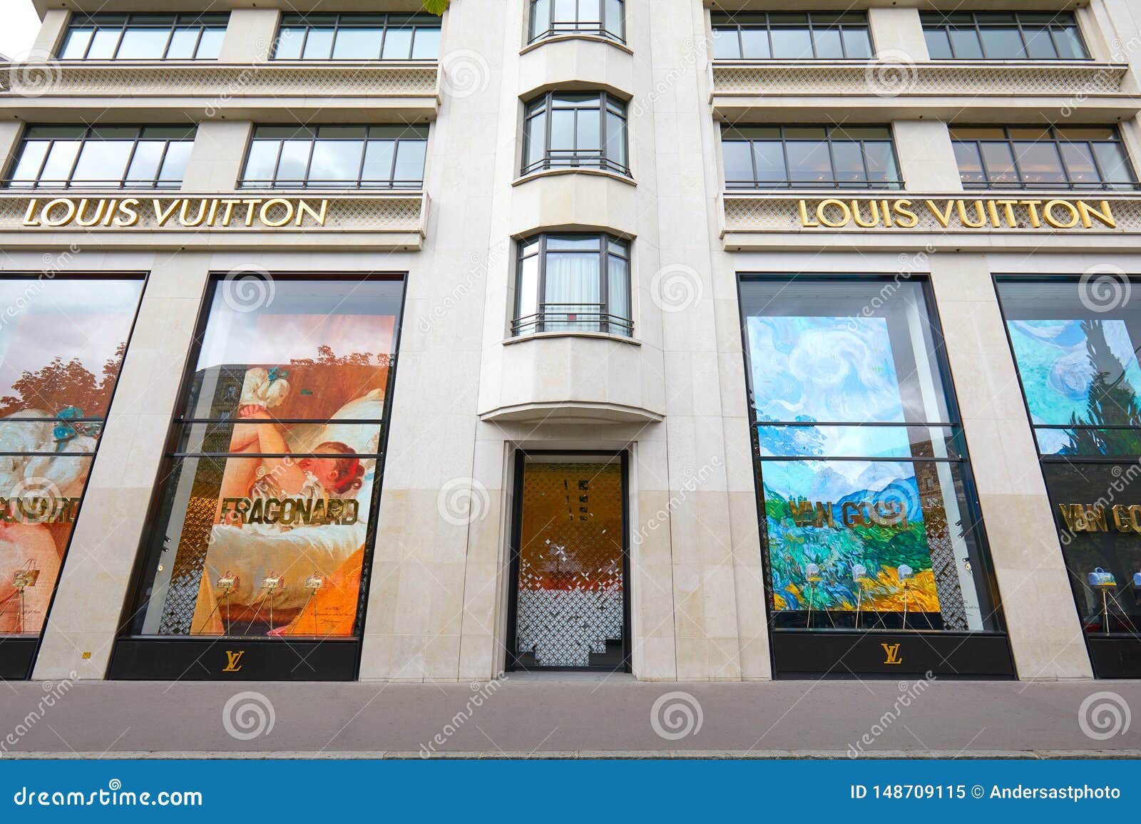 Louis Vuitton Fashion Luxury Store Windows In Champs Elysees In Paris  France Stock Photo - Download Image Now - iStock