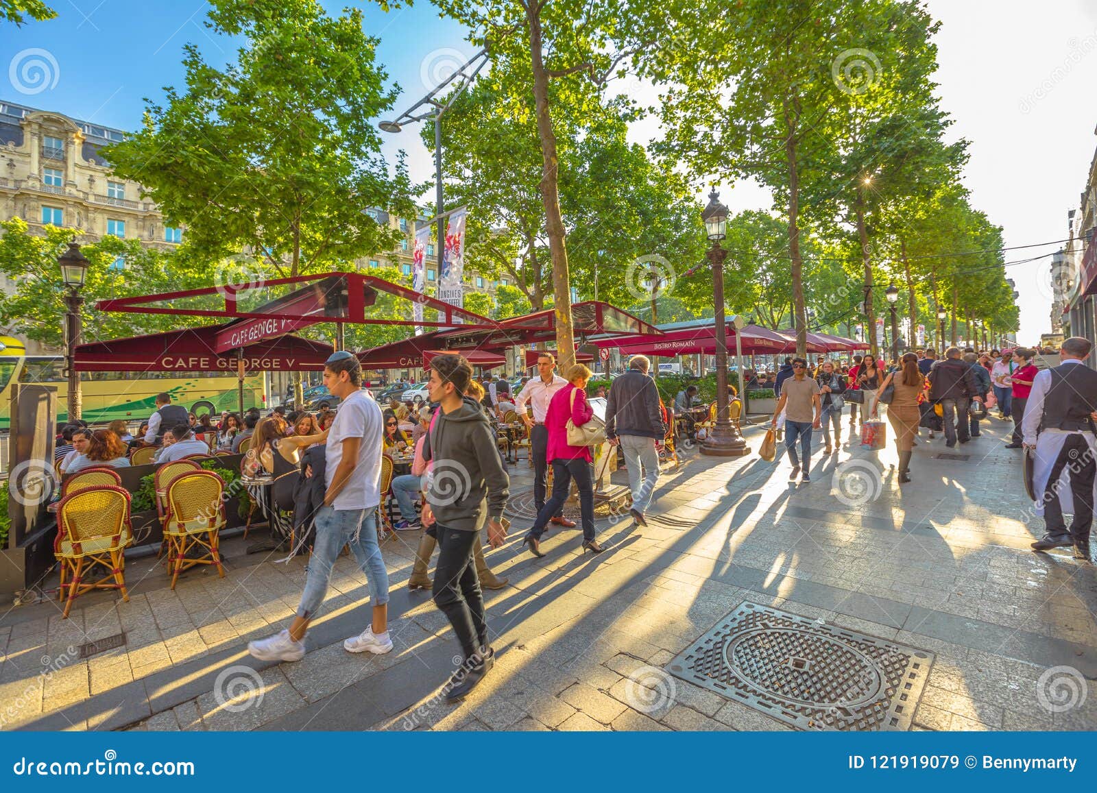 Outdoor cafes and shops along Avenue des Champs-Elysees in Paris,France  Stock Photo - Alamy