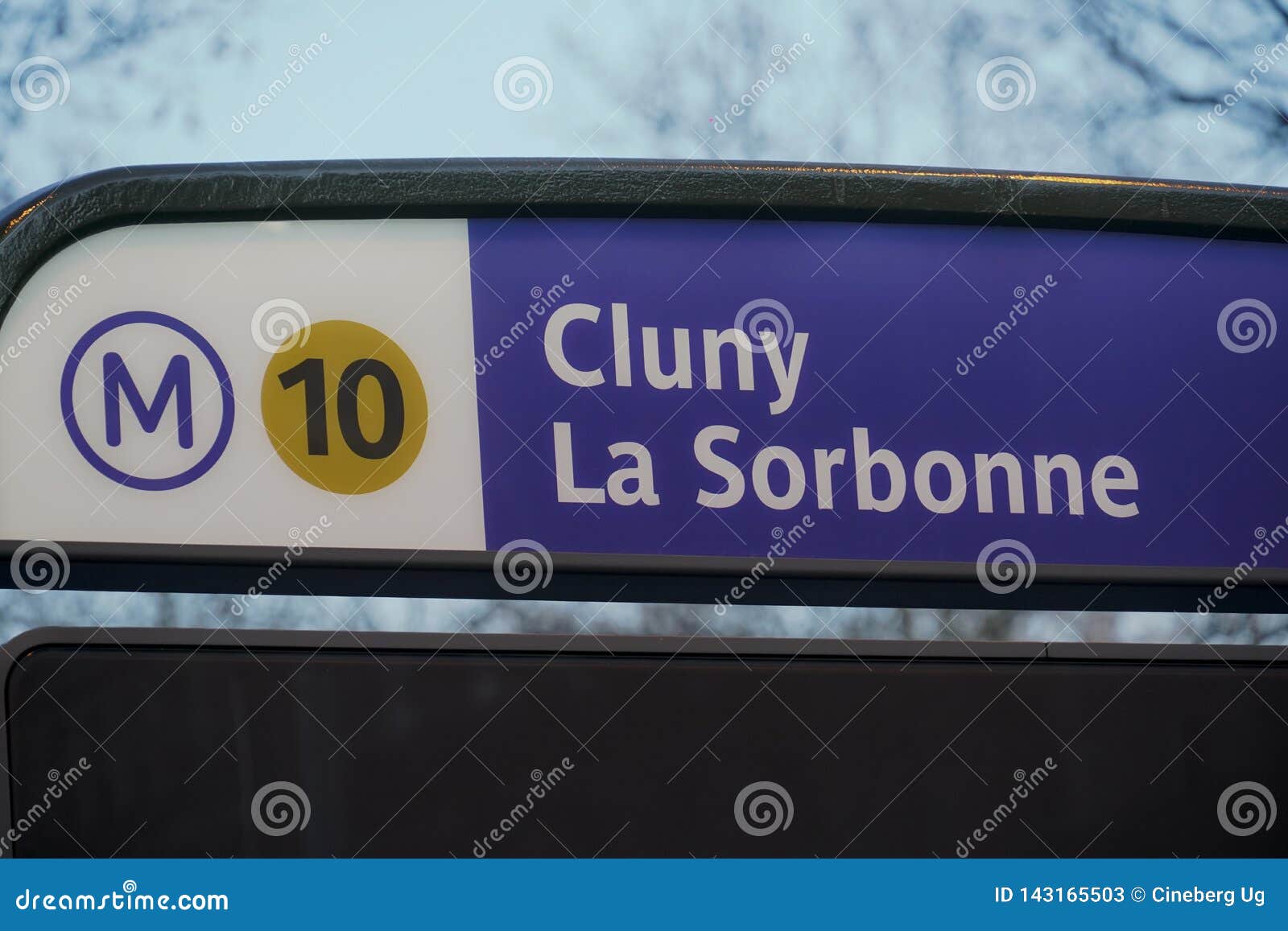 Cluny - La Sorbonne Paris Metro Sign Editorial Stock Photo - Image of ...