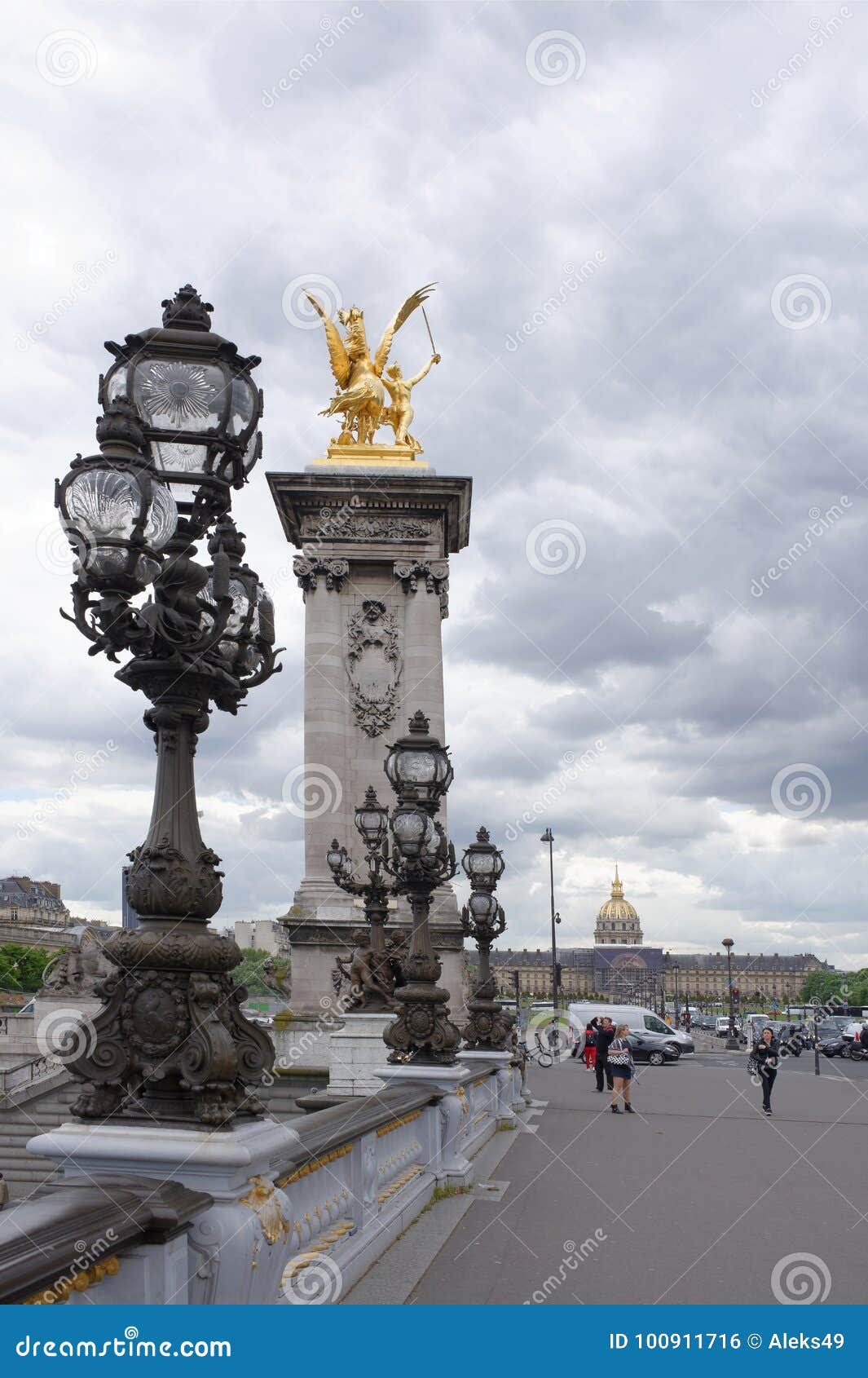 Statues Of Fames On The Pont Alexandre III Bridge In Paris 