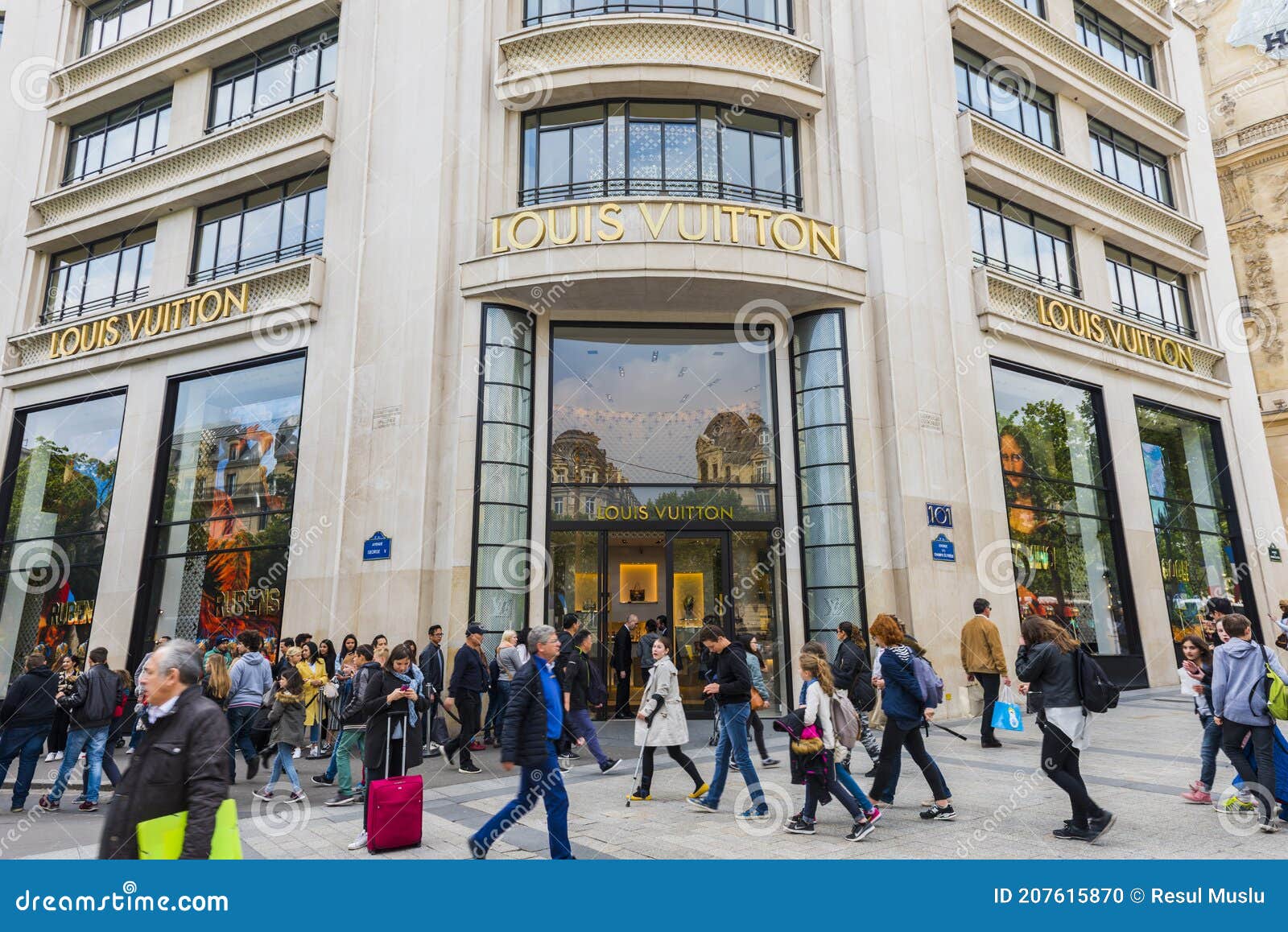 Louis Vuitton Store Champs Elysees Paris Stock Photos - Free