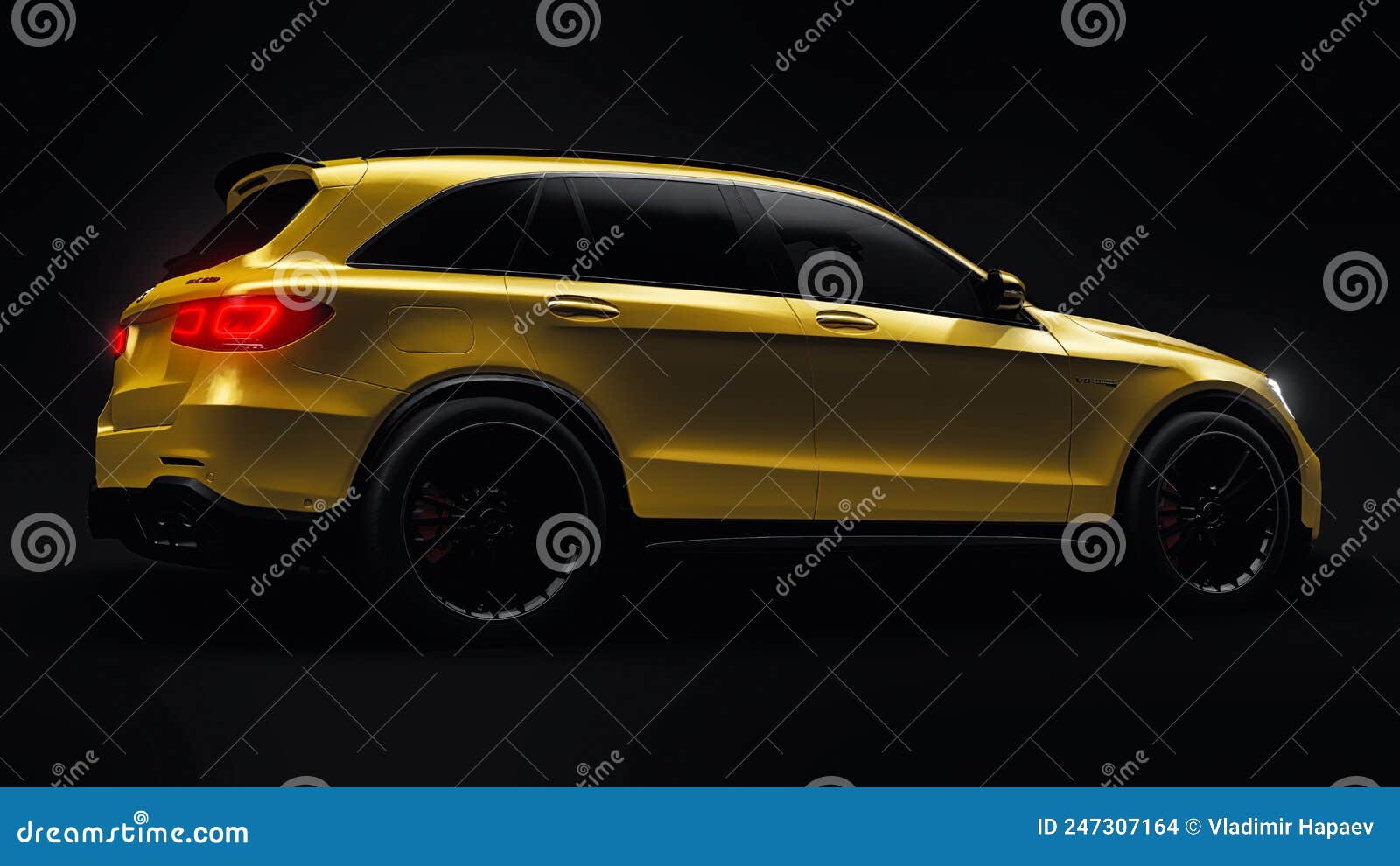 paris. france. may 02, 2022. mercedes-benz glc 63 amg 2021. an expensive, ultra-fast sports suv gold car for exciting