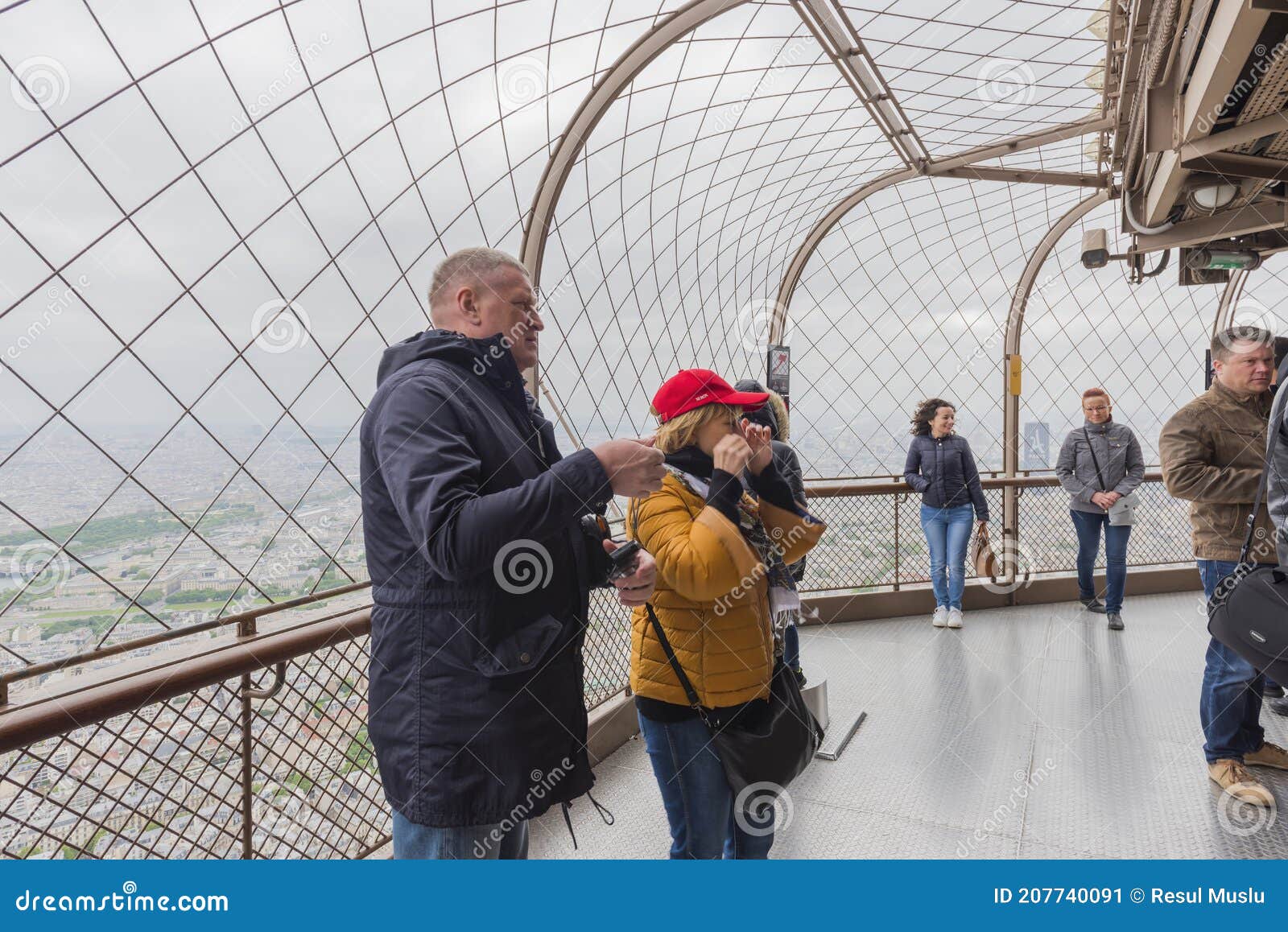 Top of the Eiffel Tower in Paris Editorial Photo - Image of