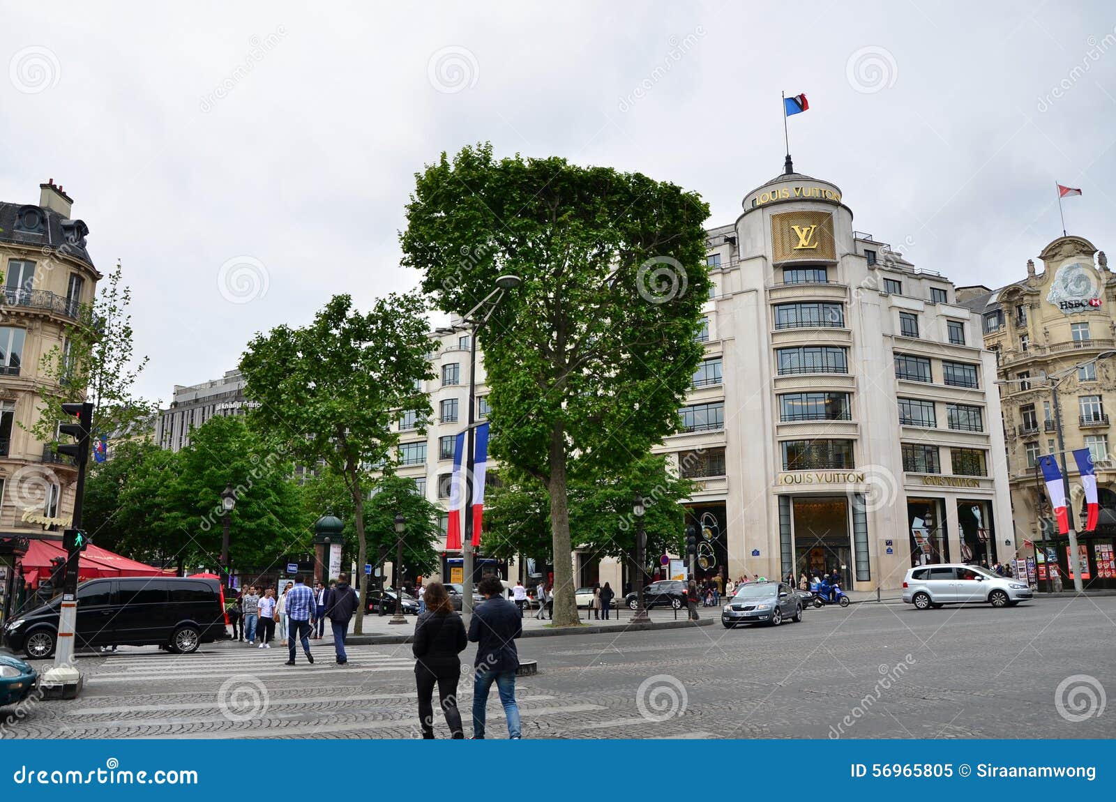 Paris, France - May 14, 2015: Tourists Shopping At Louis Vuitton Store In Paris, France ...