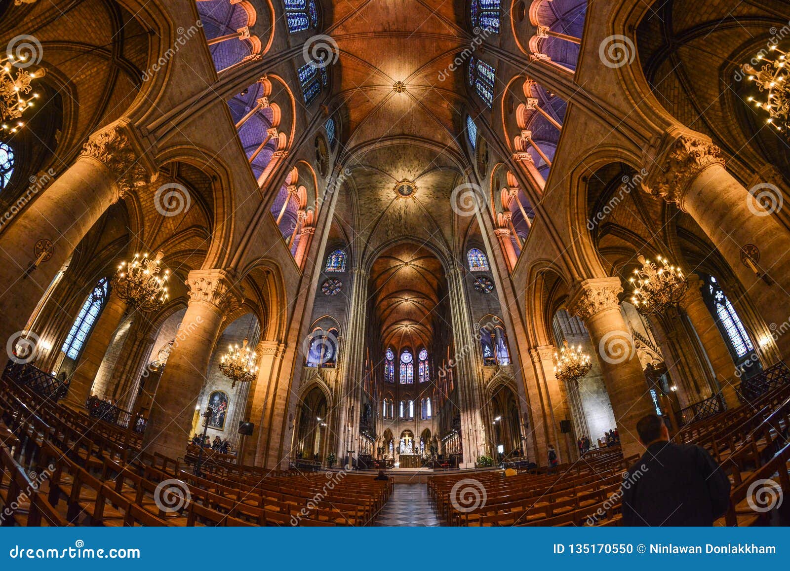 Interior of Notre-Dame De Paris Editorial Image - Image of france