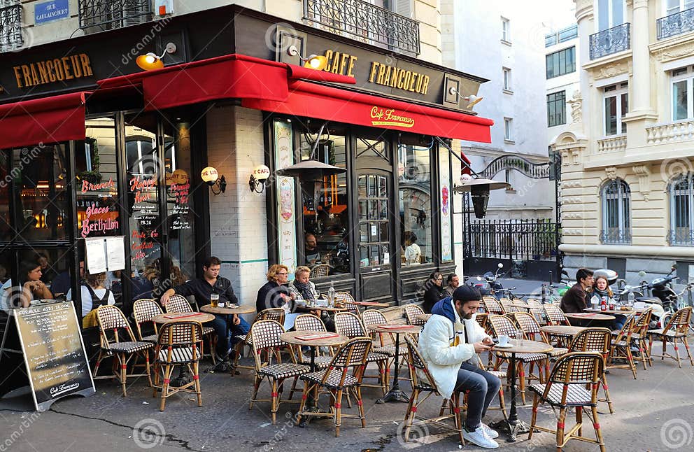 The French Traditional Cafe Francoeur Located in Montmartre Area in ...