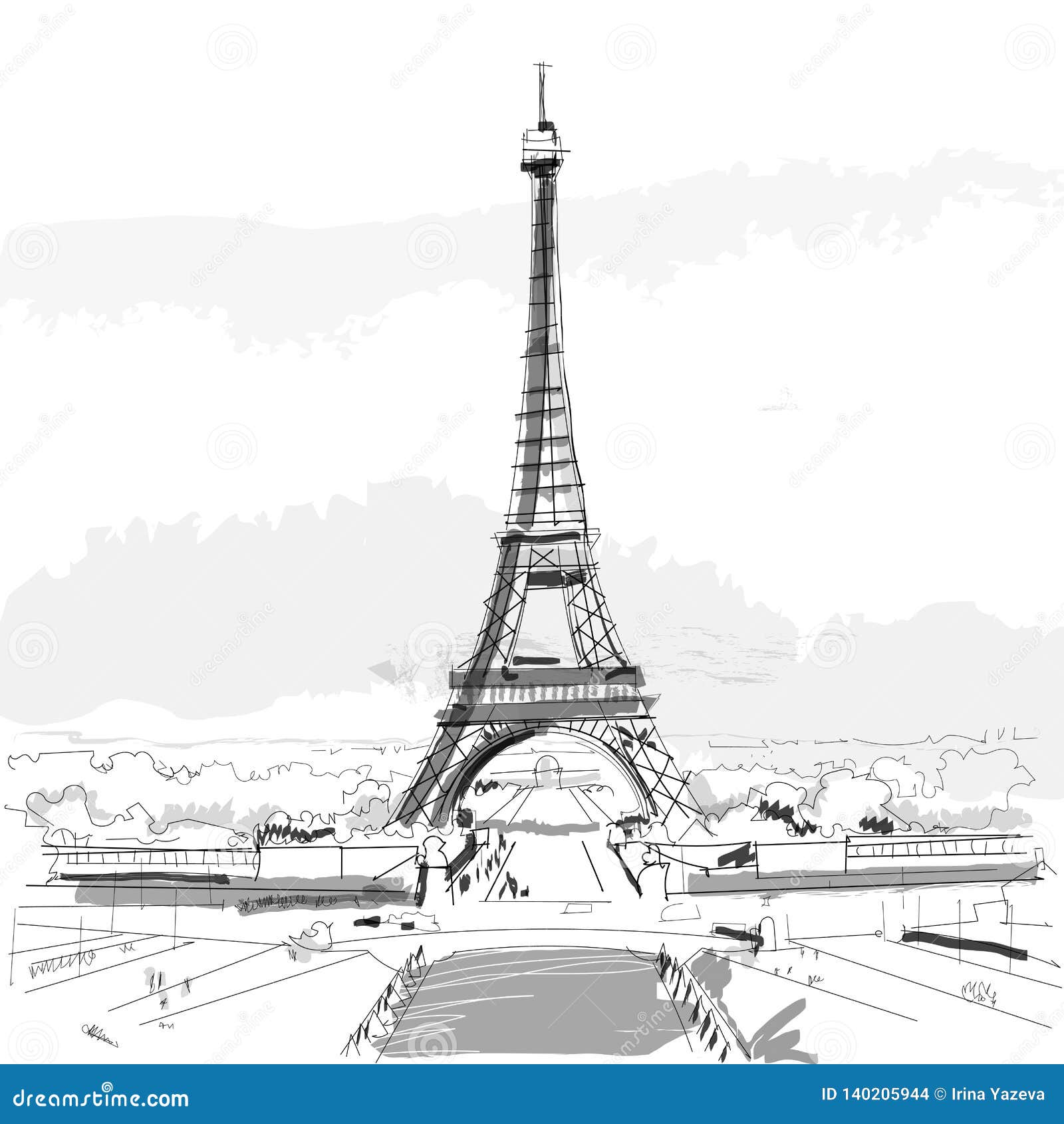 Paris, France, City Ink Sketch Footage Nand Drawn Editorial Stock Image ...