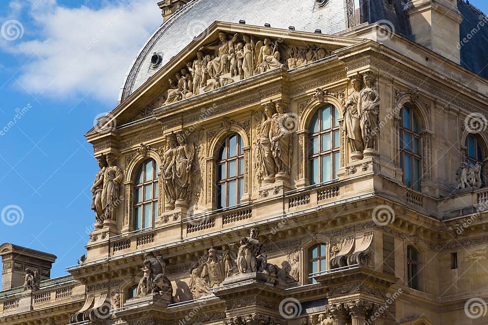 Paris Frankreich Juni 23 2017 Giebel Des Pavillons Richelieu Der
