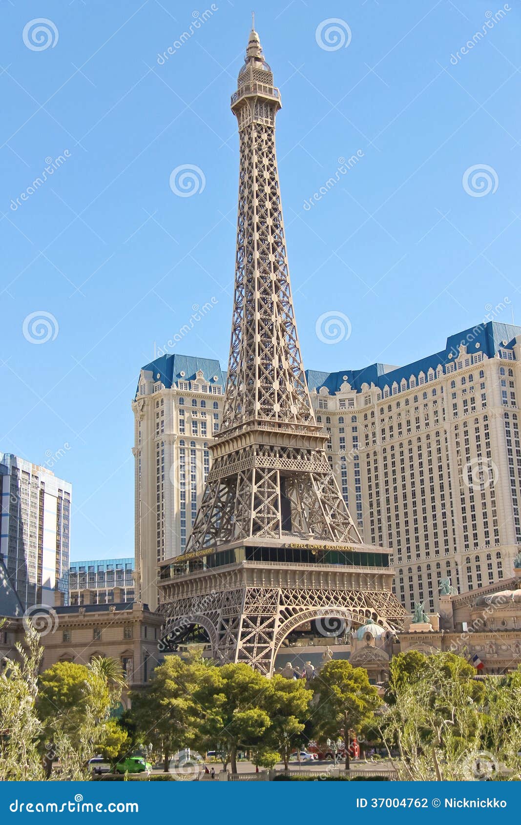 Replica Of Eiffel Tower At The Paris Hotel On Las Vegas Boulevard, Las Vegas,  Nevada Stock Photo, Picture and Royalty Free Image. Image 10770340.